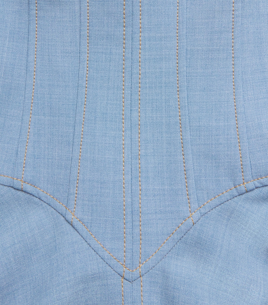 Emilia Wickstead Womens Chambray Harmony Midi Dress Blue Melange Image 6