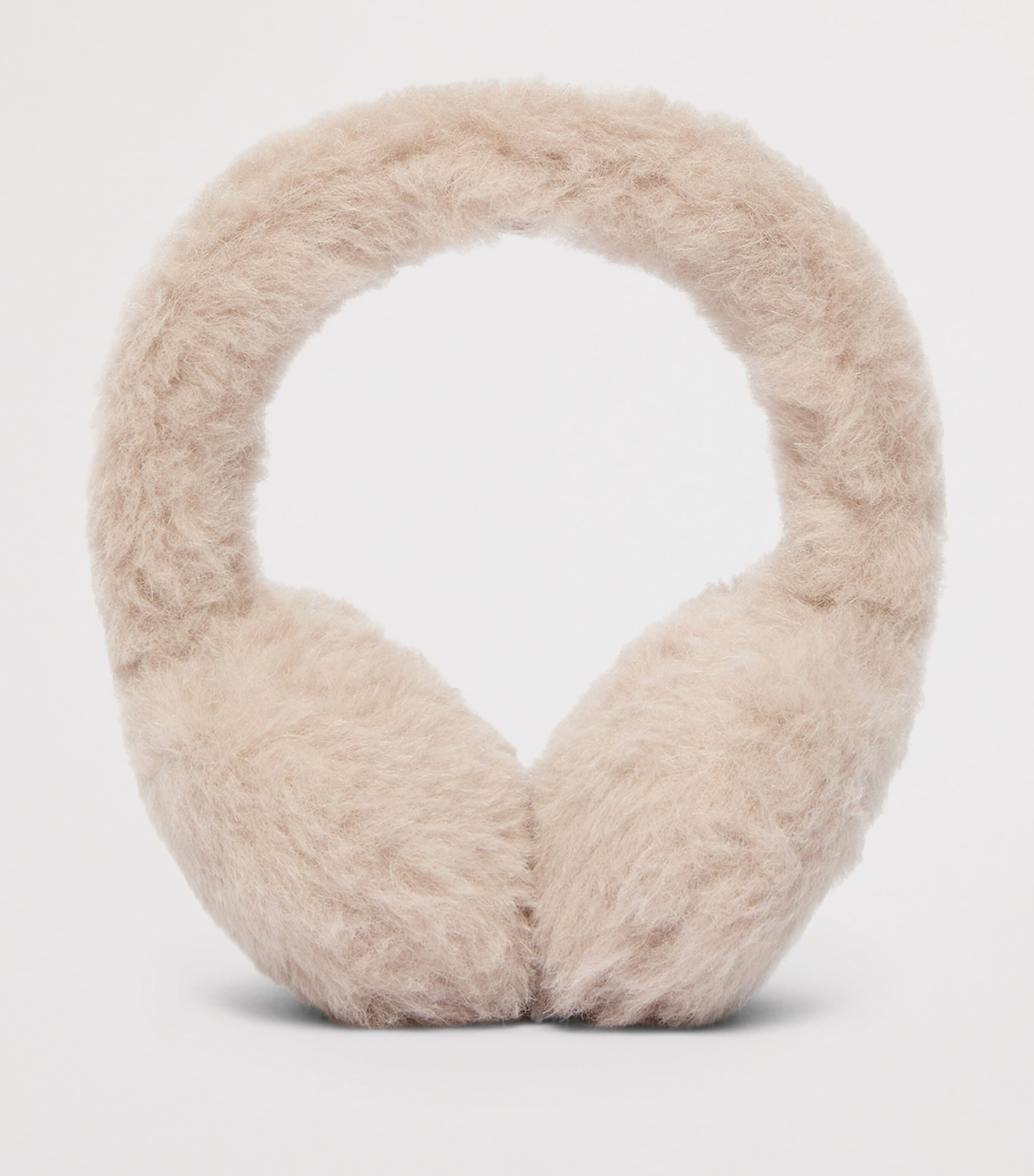 Max Mara Camel Wool-Silk Monogram Earmuffs Beige Image 2