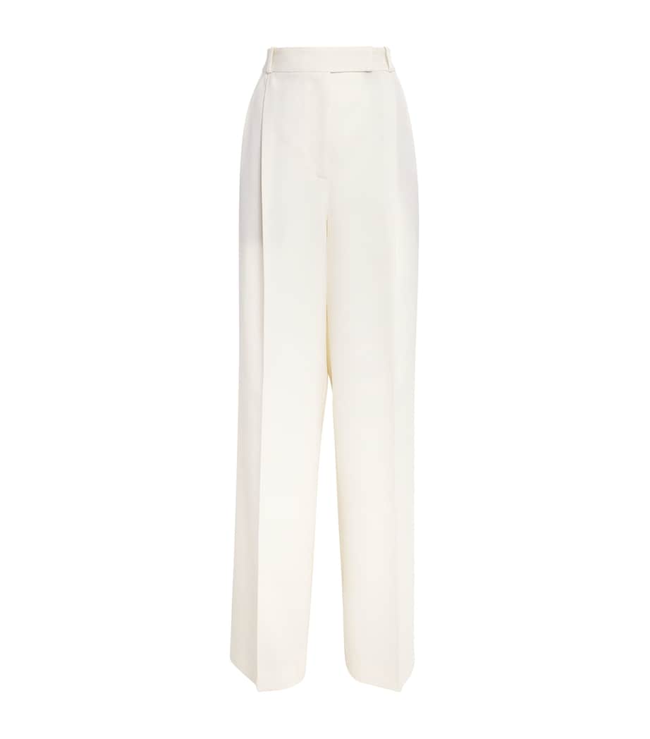 Wool-Blend Wide-Leg Trousers OFF WHITE-112 Image 1