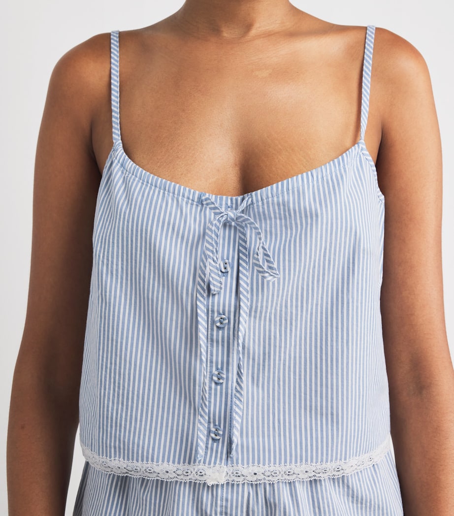 Cotton Poplin Cropped Camisole CADET STRIPE Image 5