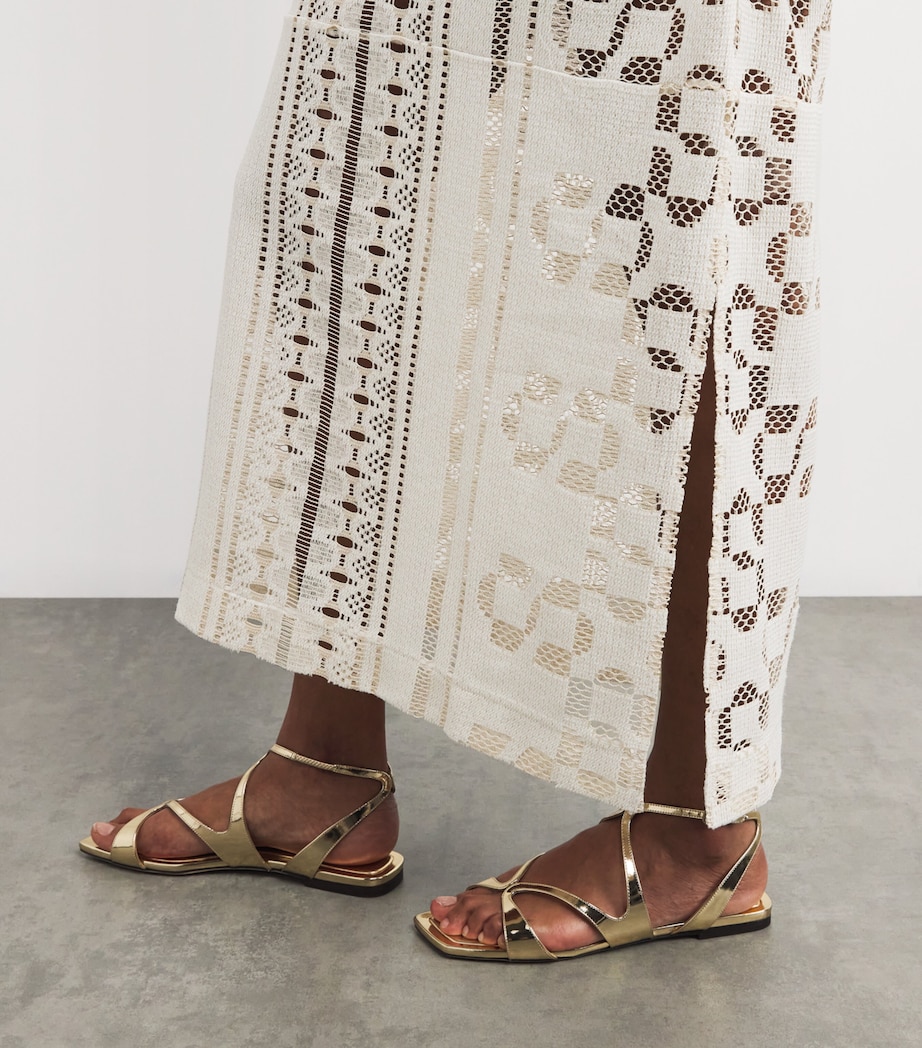 Lace-Up Wiliama Maxi Dress WHITE MULTI Image 4