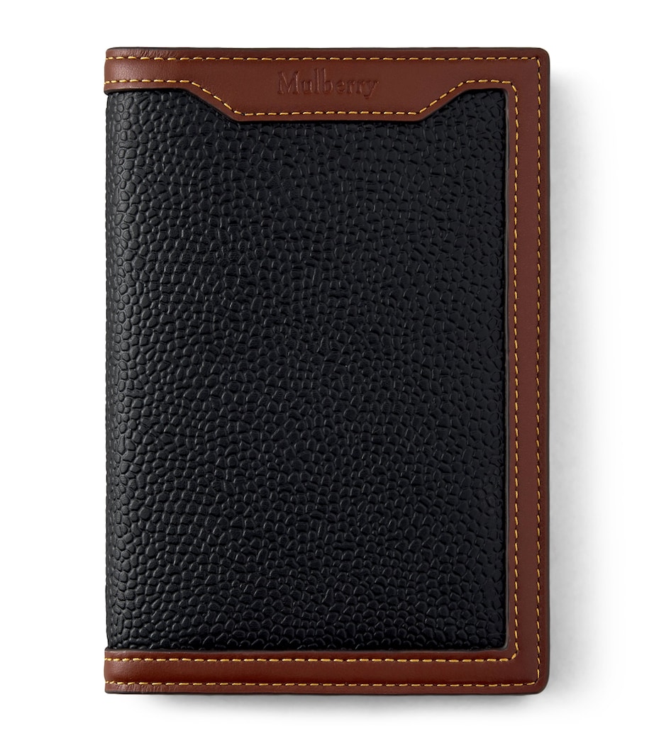 Mulberry Scotchgrain Passport Cover Black Cognac Image 1