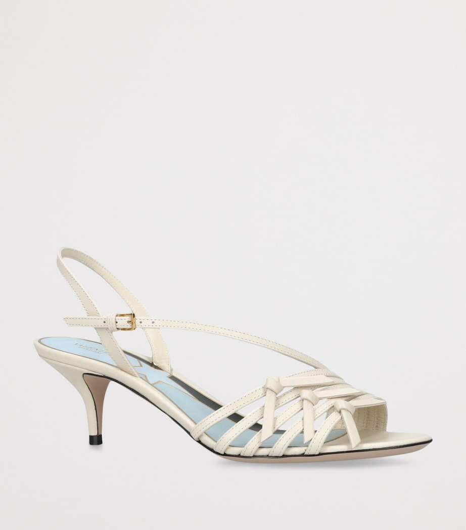 Valentino Garavani Leather Nodine Heeled Sandals 55 Bone Image 3