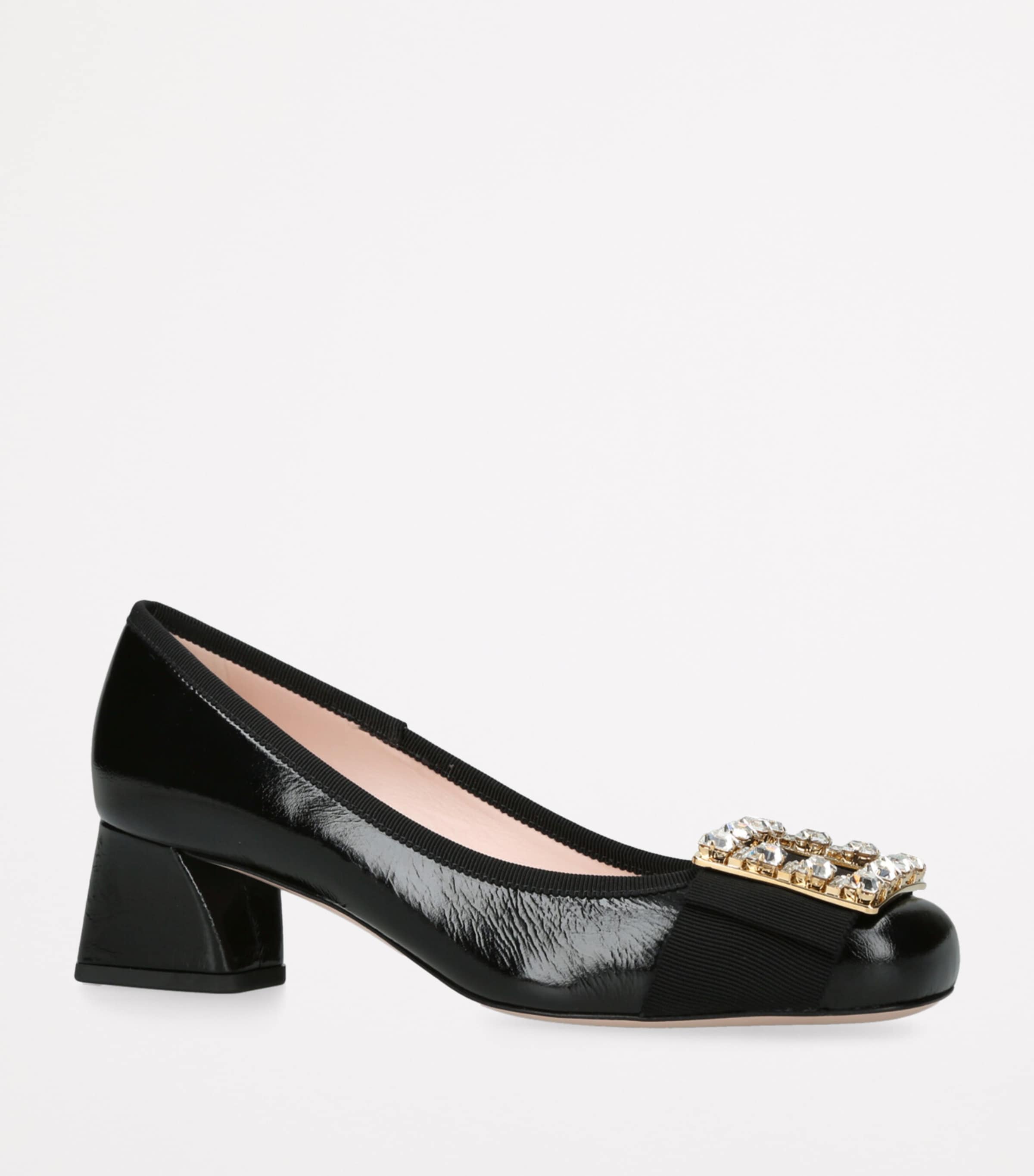 Leather Très Vivier Strass Heeled Mules 45 BLACK Image 3
