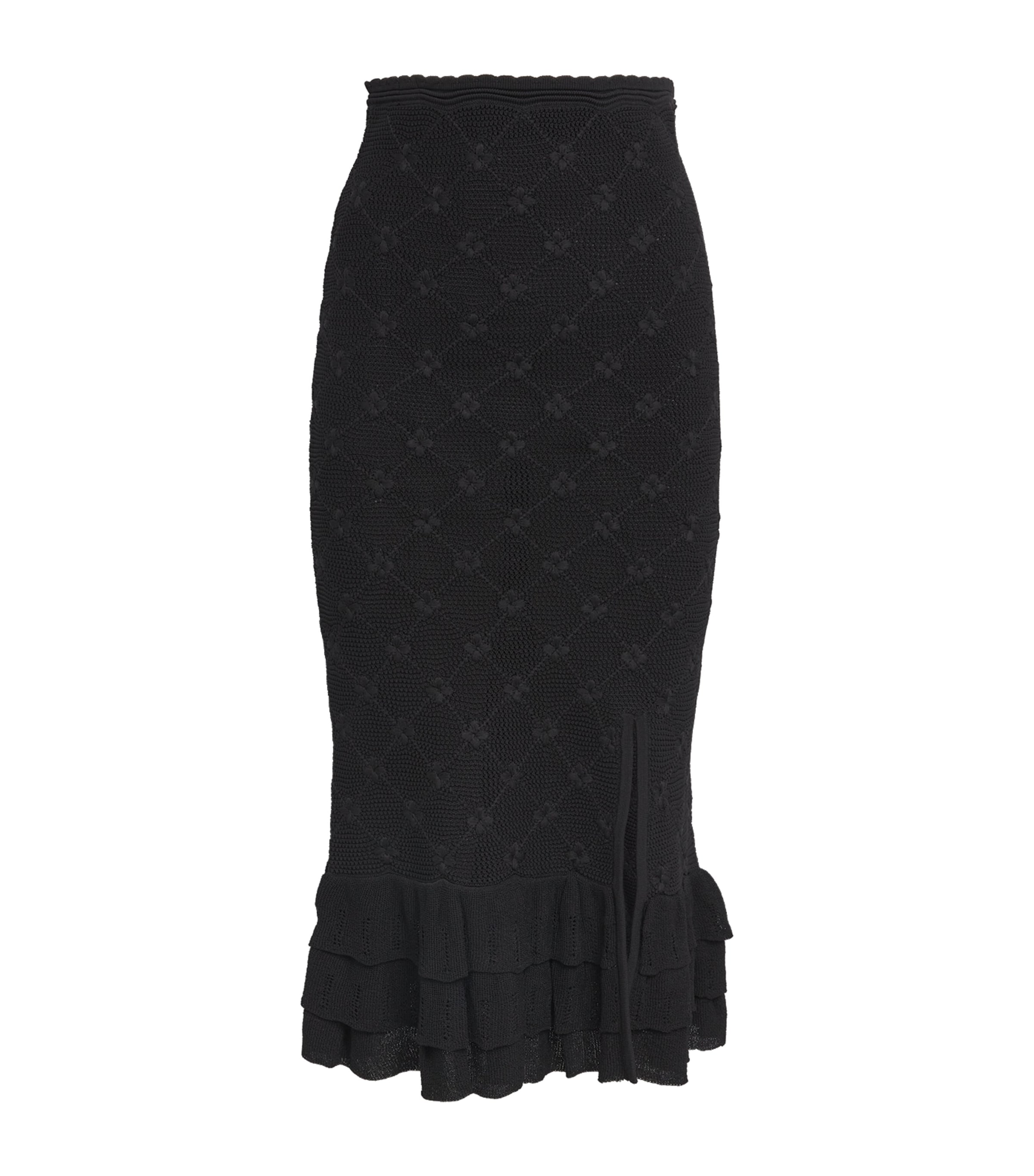 Sandro Knitted Midi Skirt In Black