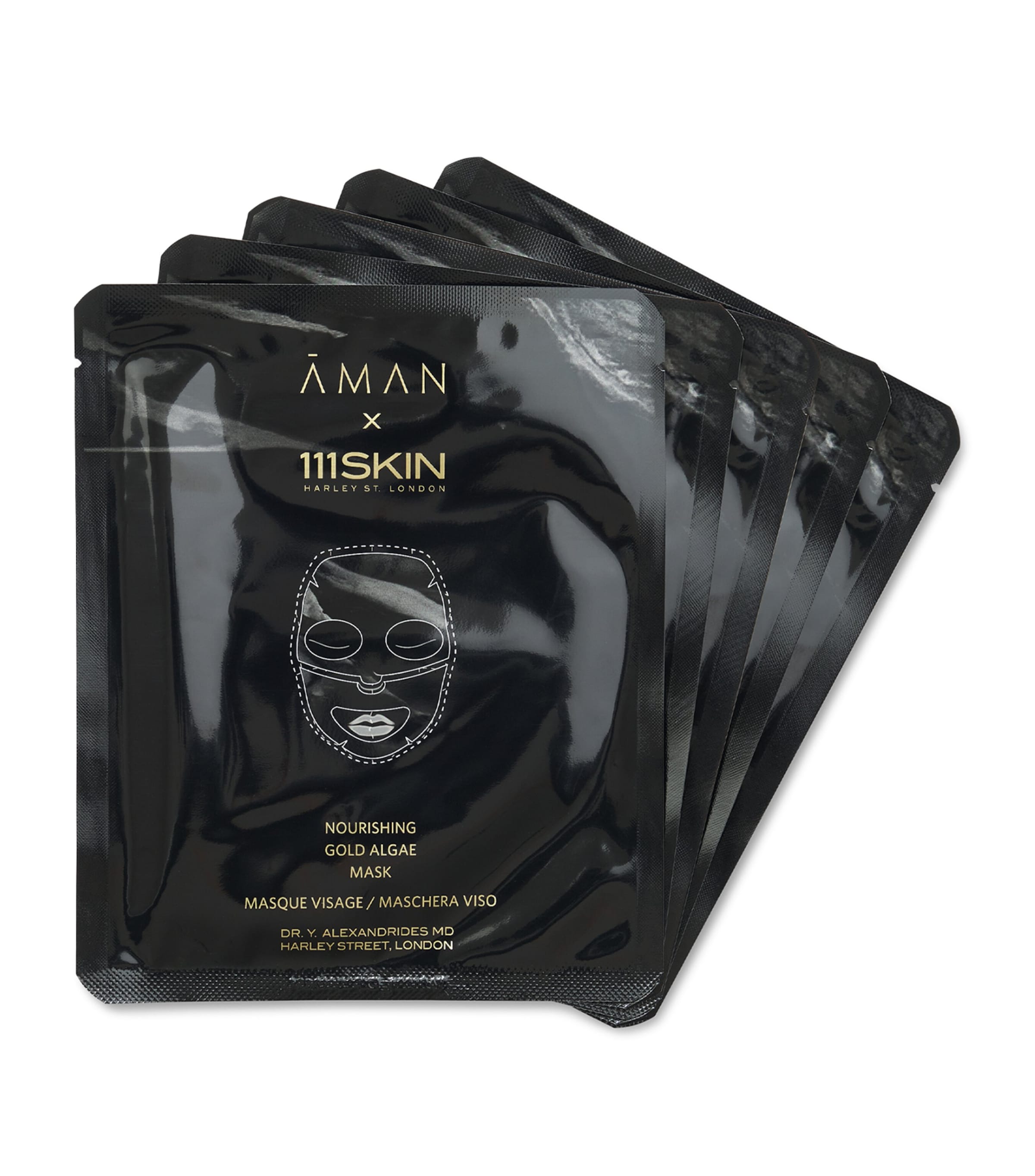 AMAN x 111SKIN Nourishing Gold Algae Face Mask (5 x 30ml) | Skincare | Face Masks | Leave on Masks | Designers | Aman AMAN x 111SKIN Nourishing Gold Algae Face Mask (5 x 30ml) | Skincare | Face Masks | Leave on Masks | Designers | Aman