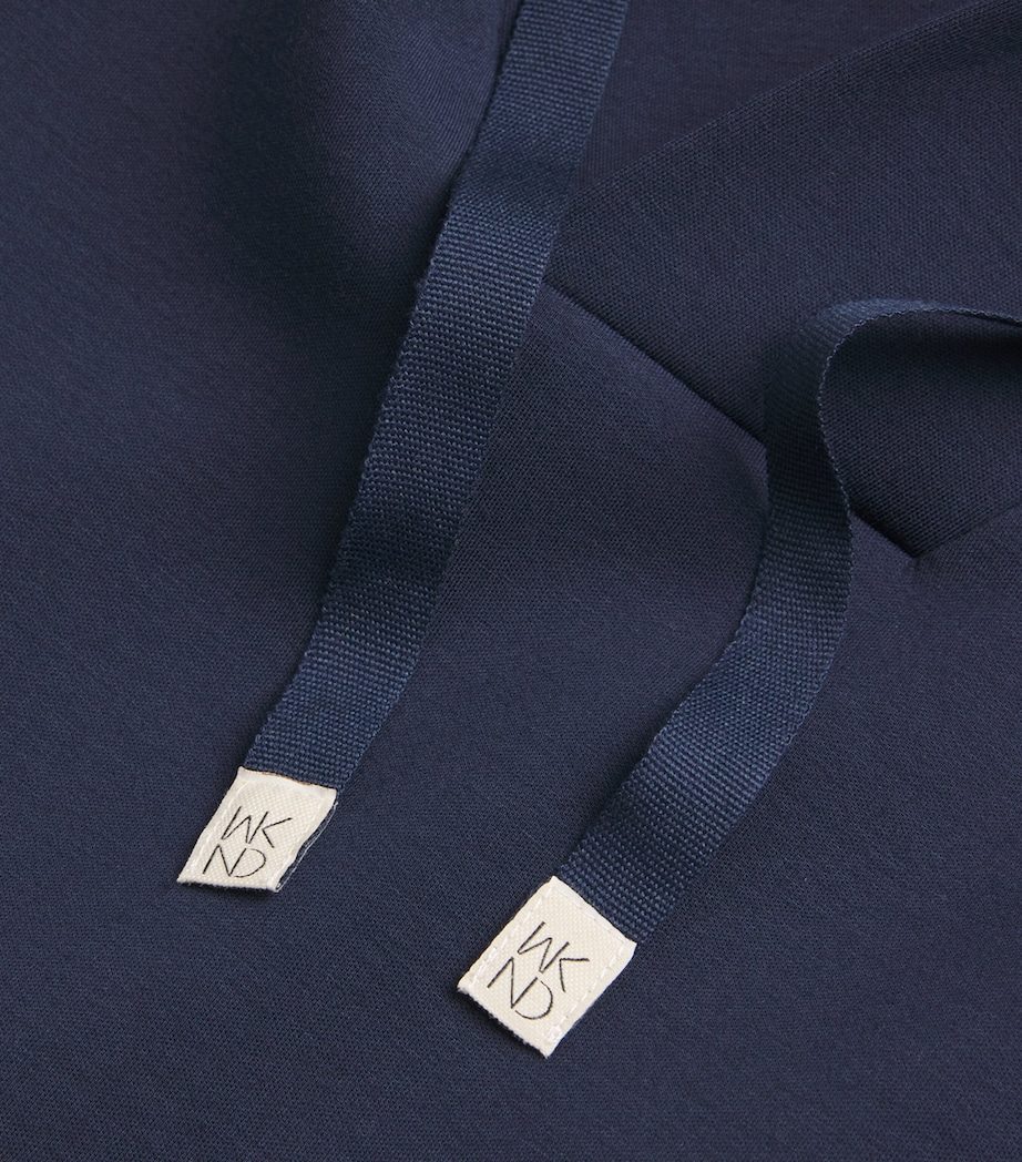 V-Neck Drawstring Hoodie NAVY Image 5