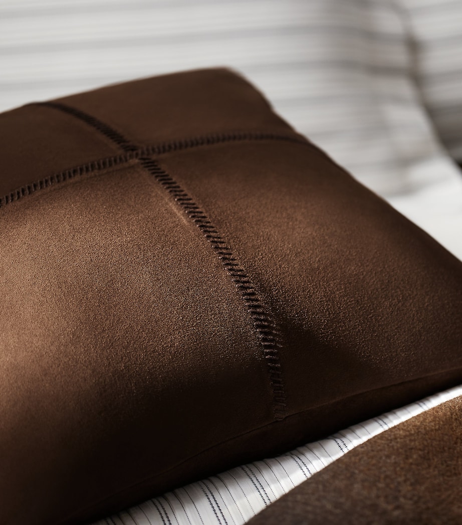 Goat Suede Siera Cushion (50cm x 50cm) BROWN Image 2