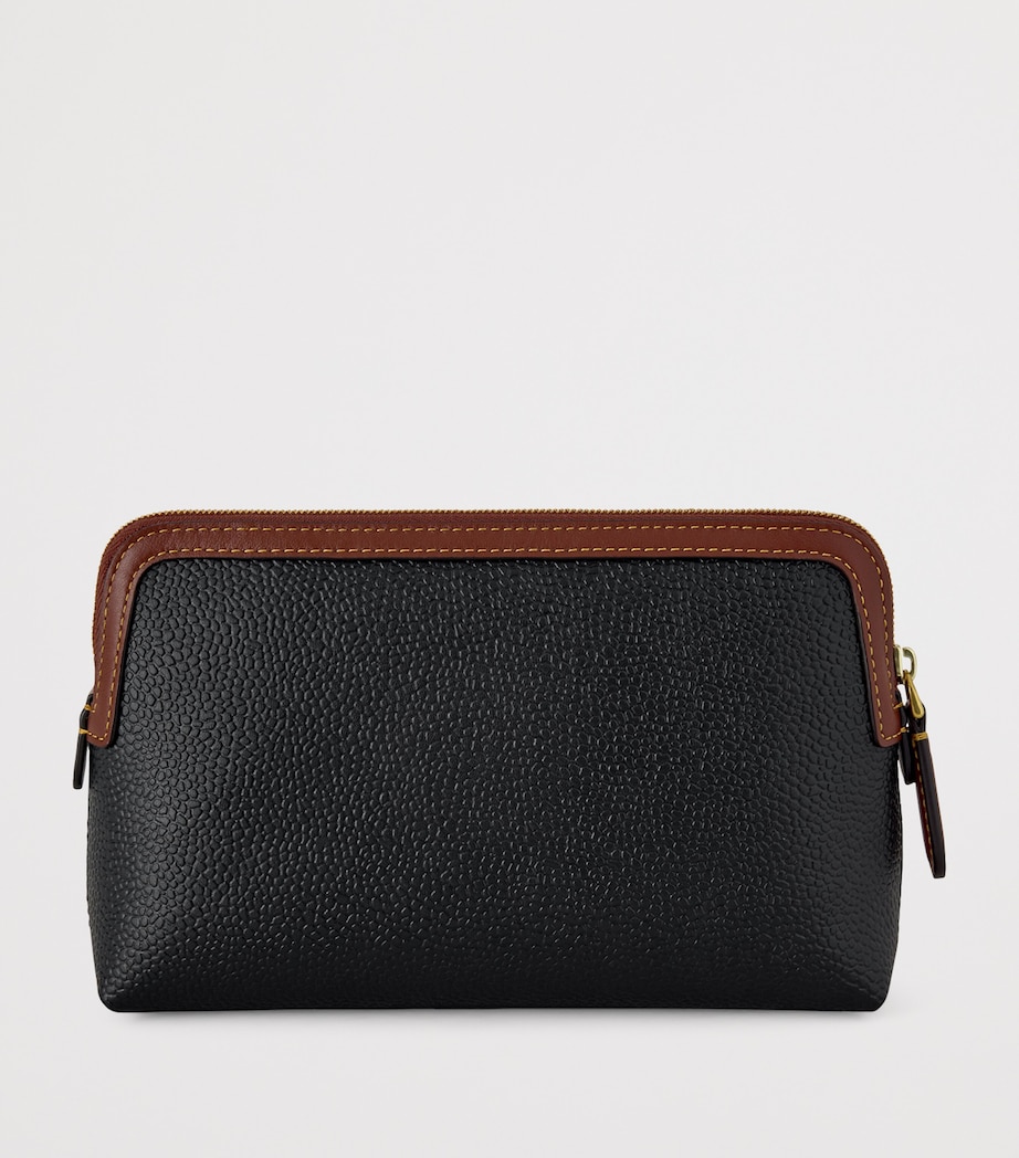 Mulberry Small Scotchgrain Cosmetic Pouch Black Cognac Image 2