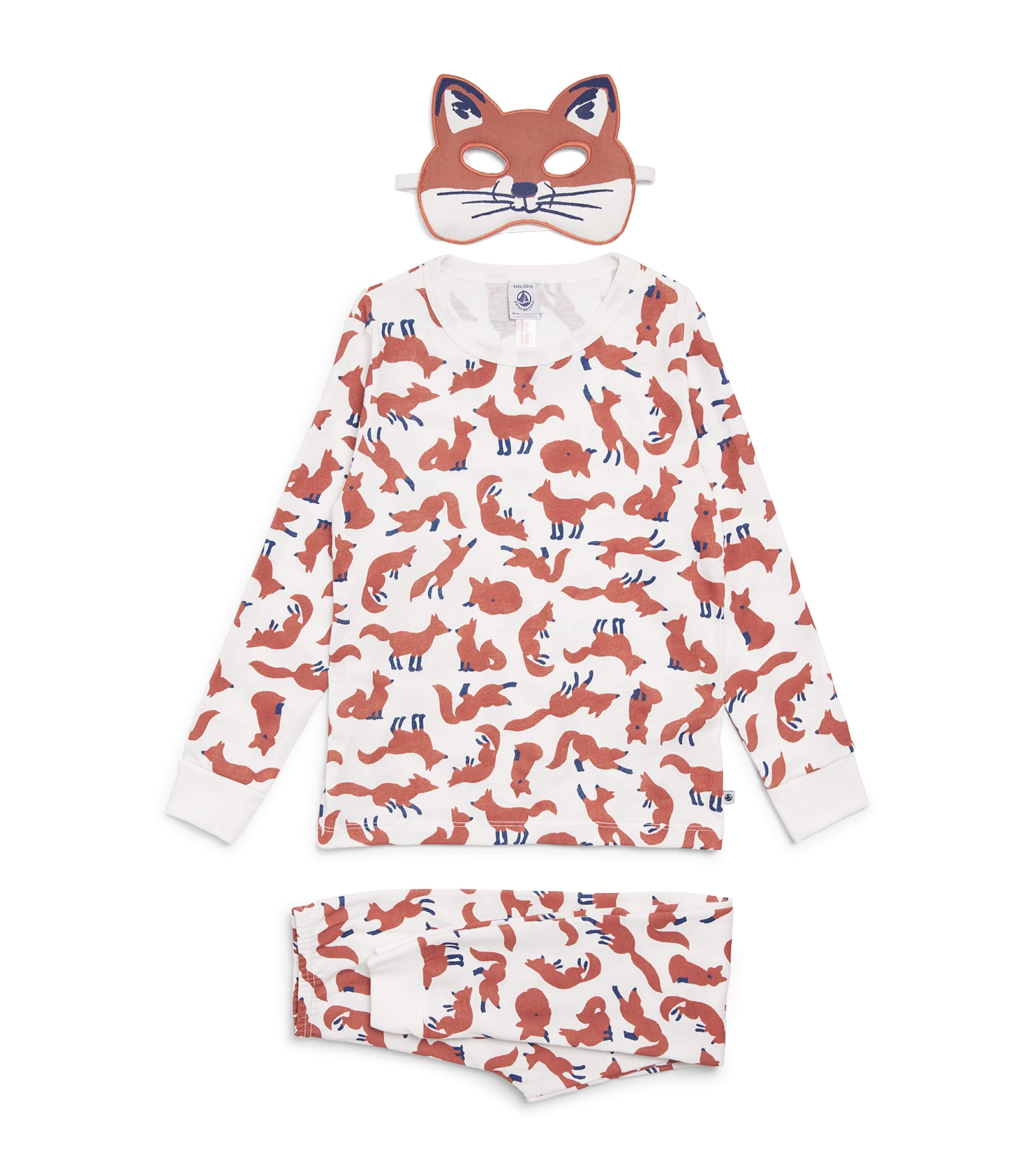 Petit Bateau Fox Pyjama and Mask Set (6-12 Years) Image 1
