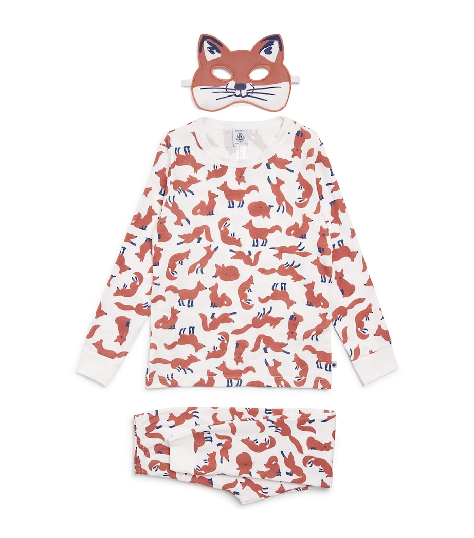 Petit Bateau Fox Pyjama and Mask Set (6-12 Years) Image 1