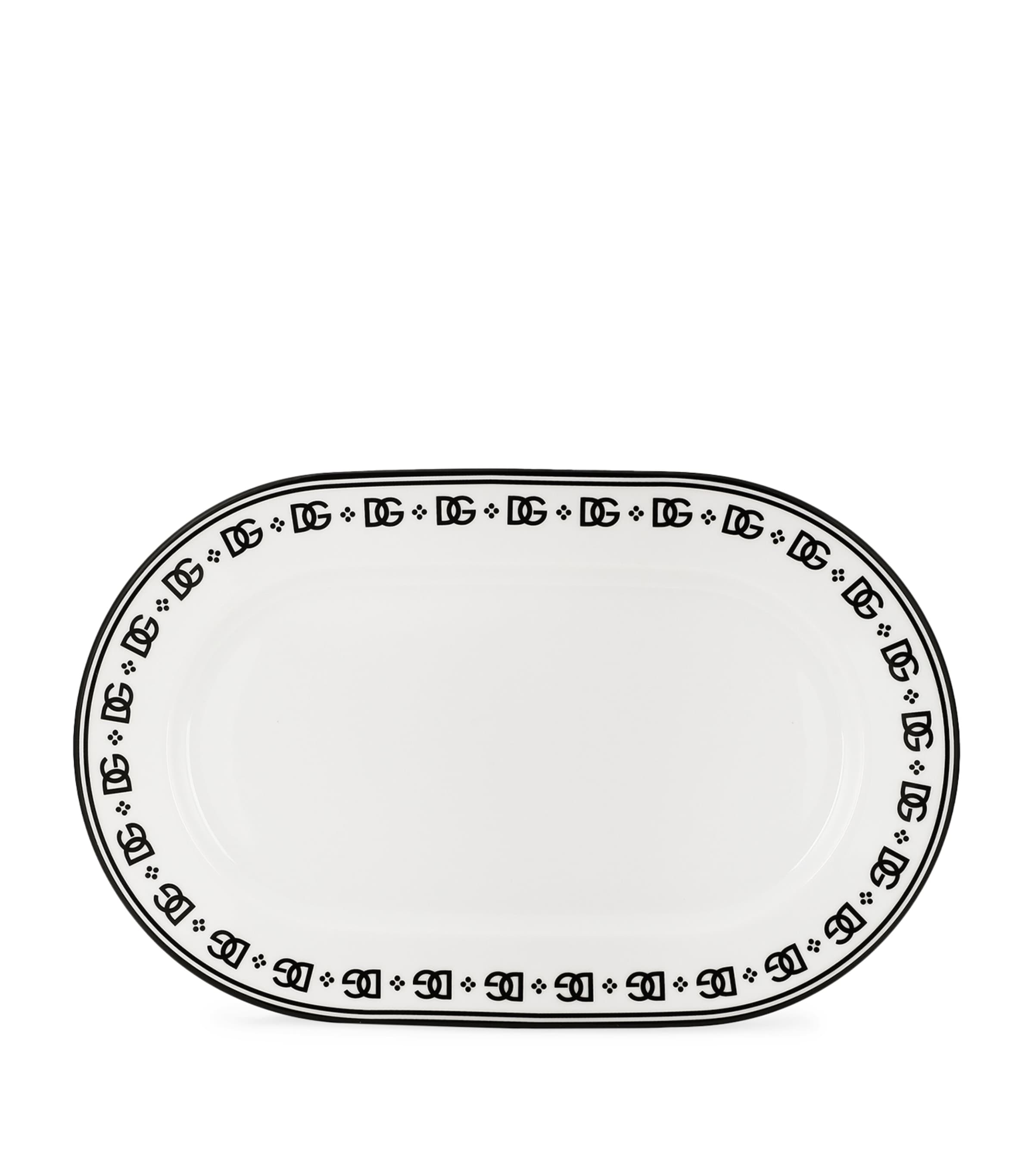 Dolce & Gabbana Casa Porcelain Dg Serving Plate In White
