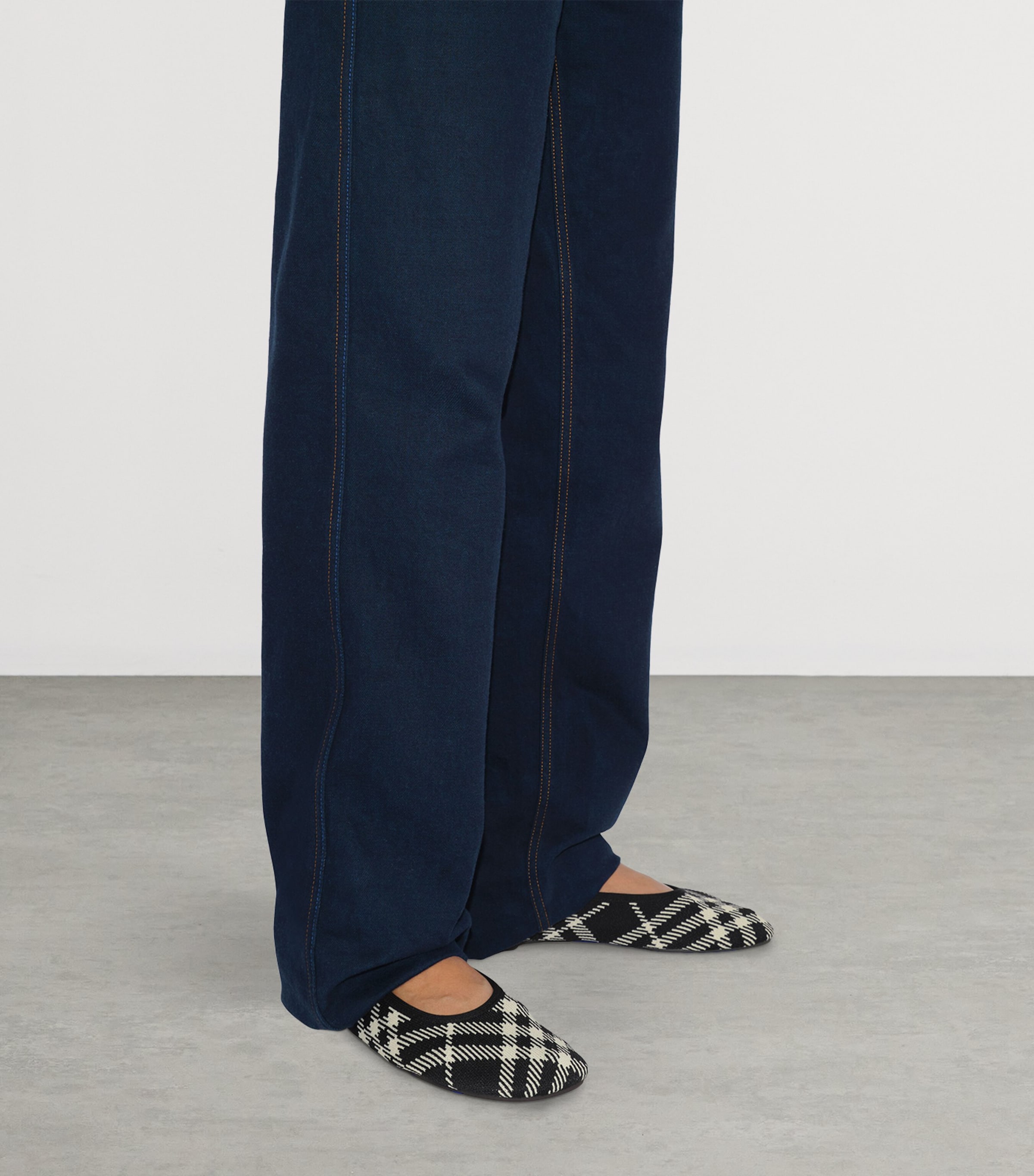 Knit Check Baby Ballet Flats BLACK/CALICO IP CHK Image 3