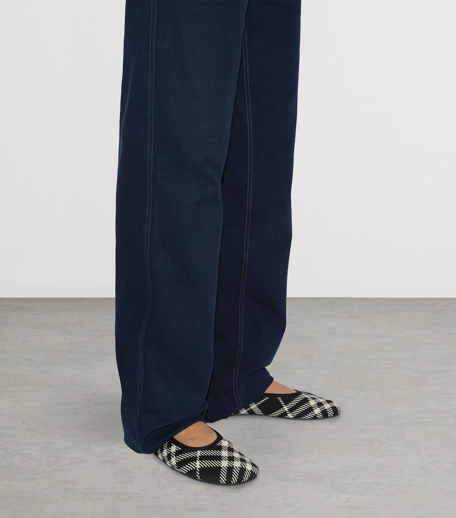 Knit Check Baby Ballet Flats BLACK/CALICO IP CHK Image 3