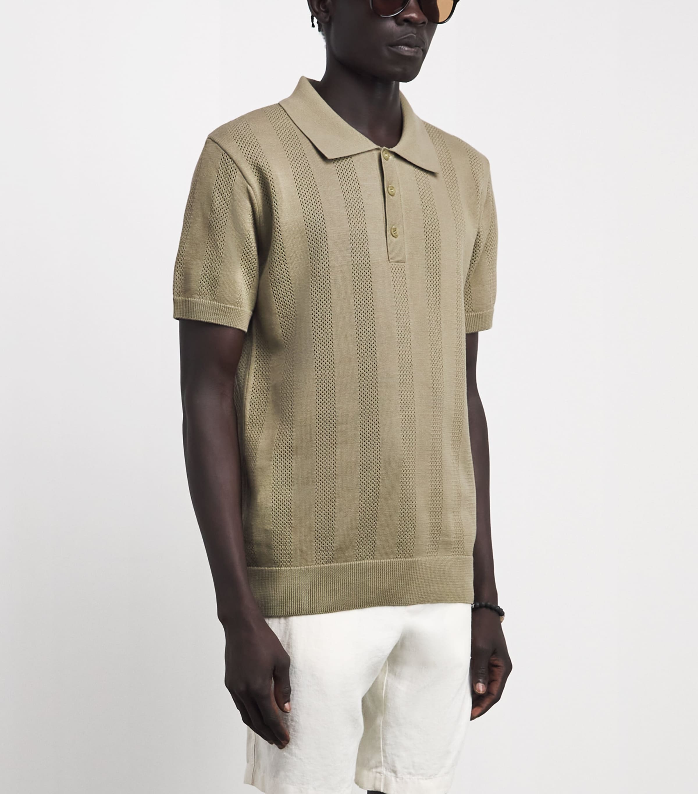 Frescobol Carioca Mens Cotton Vidal Polo Shirt Palm Green Image 4