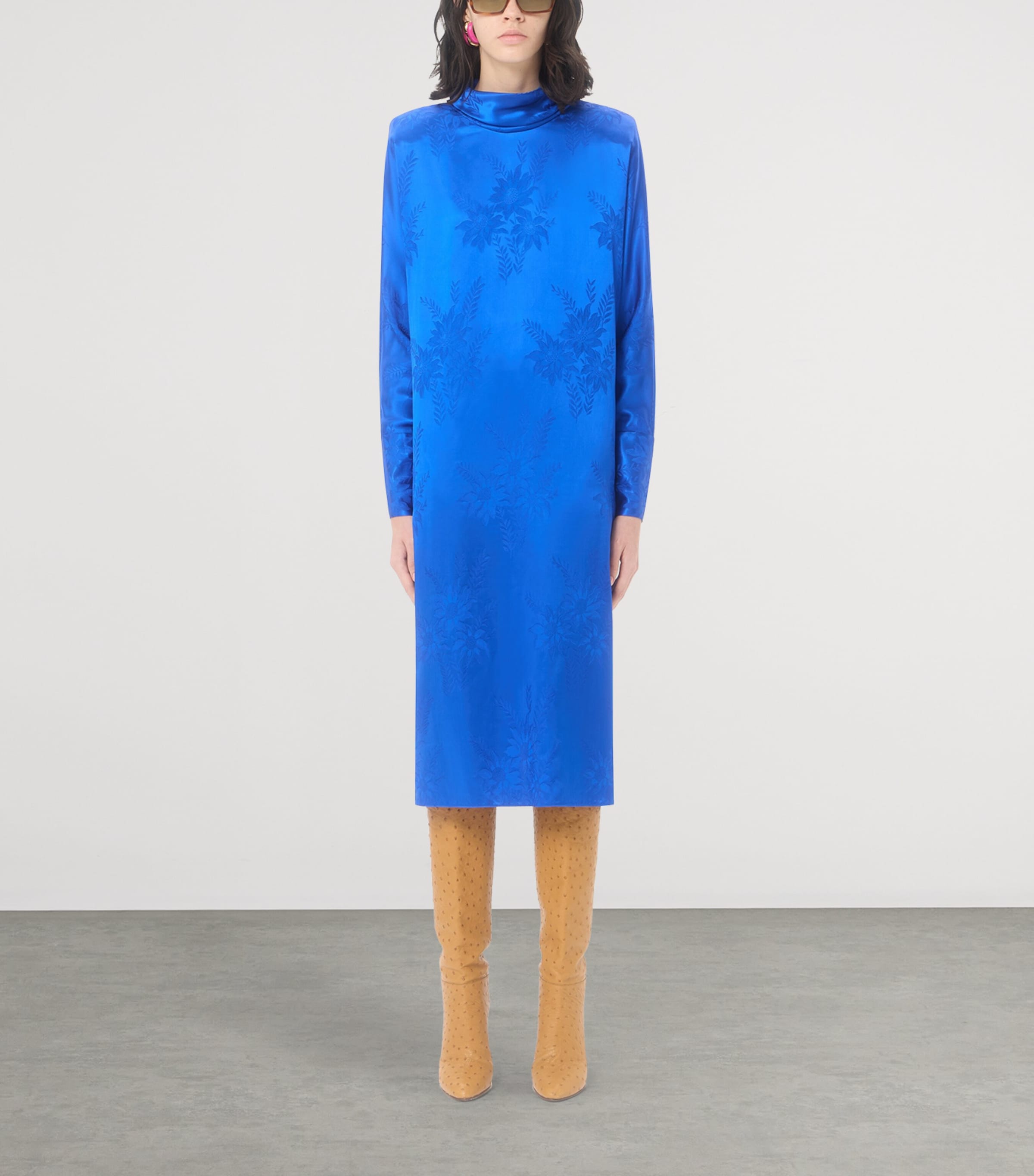 Valentino Womens Jacquard Sunflowers Midi Dress Image 3