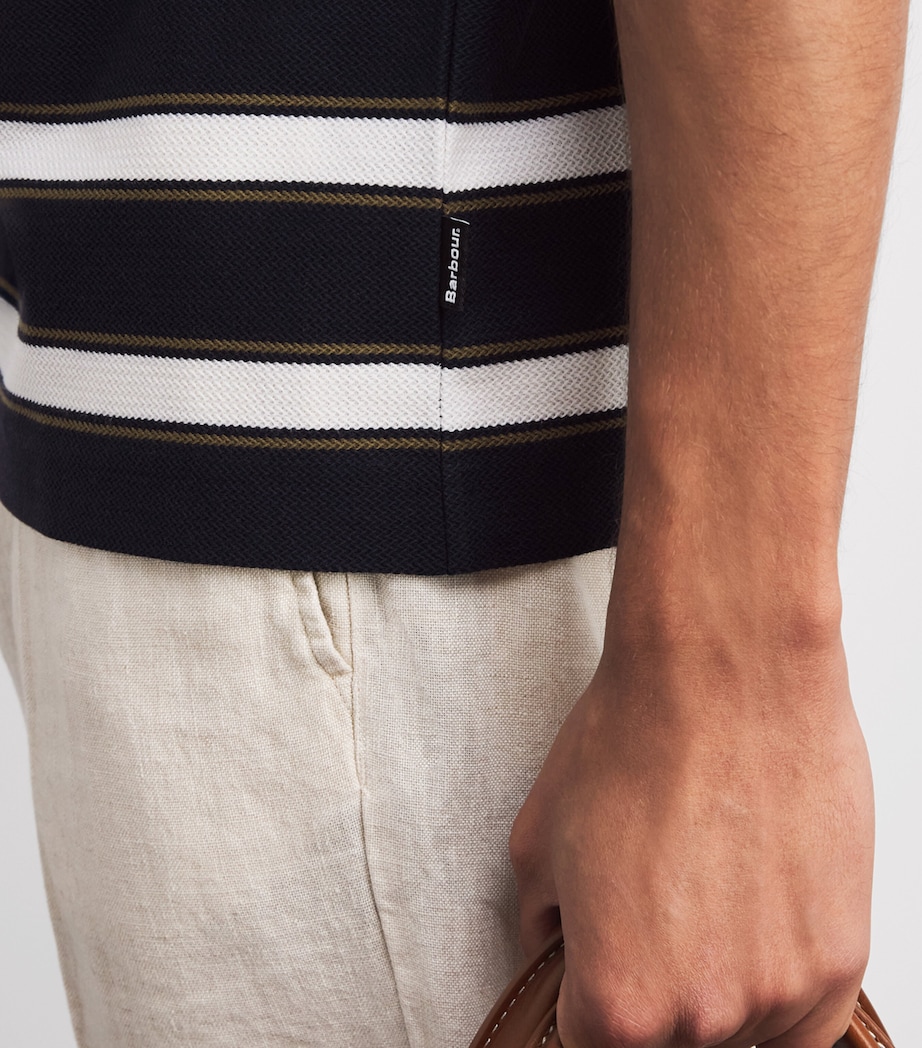 Barbour Mens Stripe T-Shirt Dark Navy Image 3