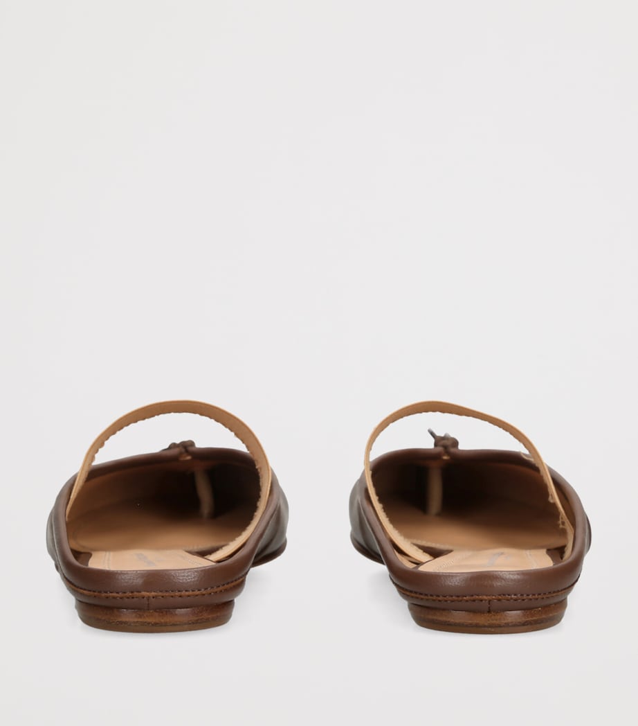 Leather Tabi Ballet Mules BROWN Image 2