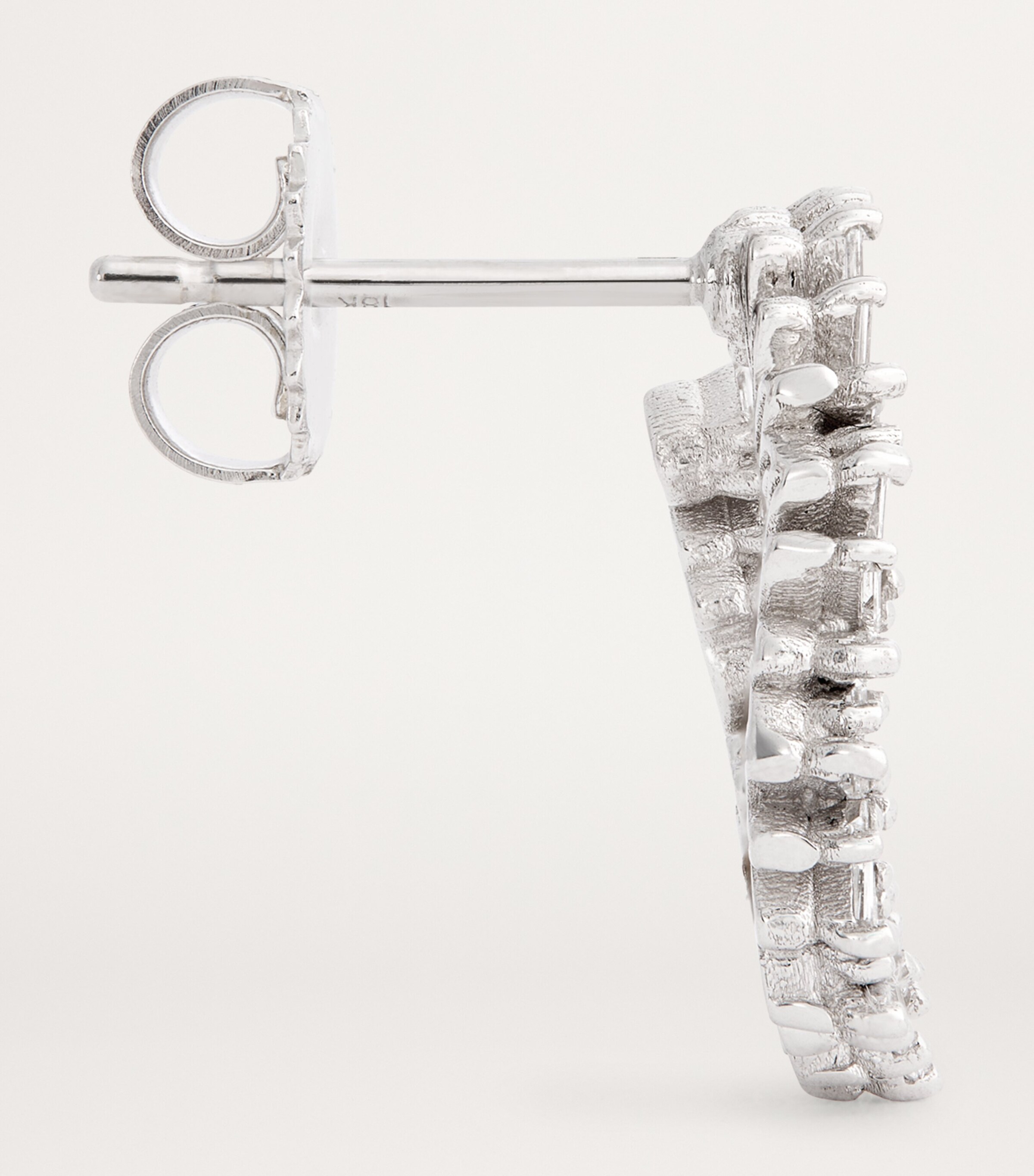 White Gold and Diamond Classic Mini Hoops 18K WG/WD Image 4