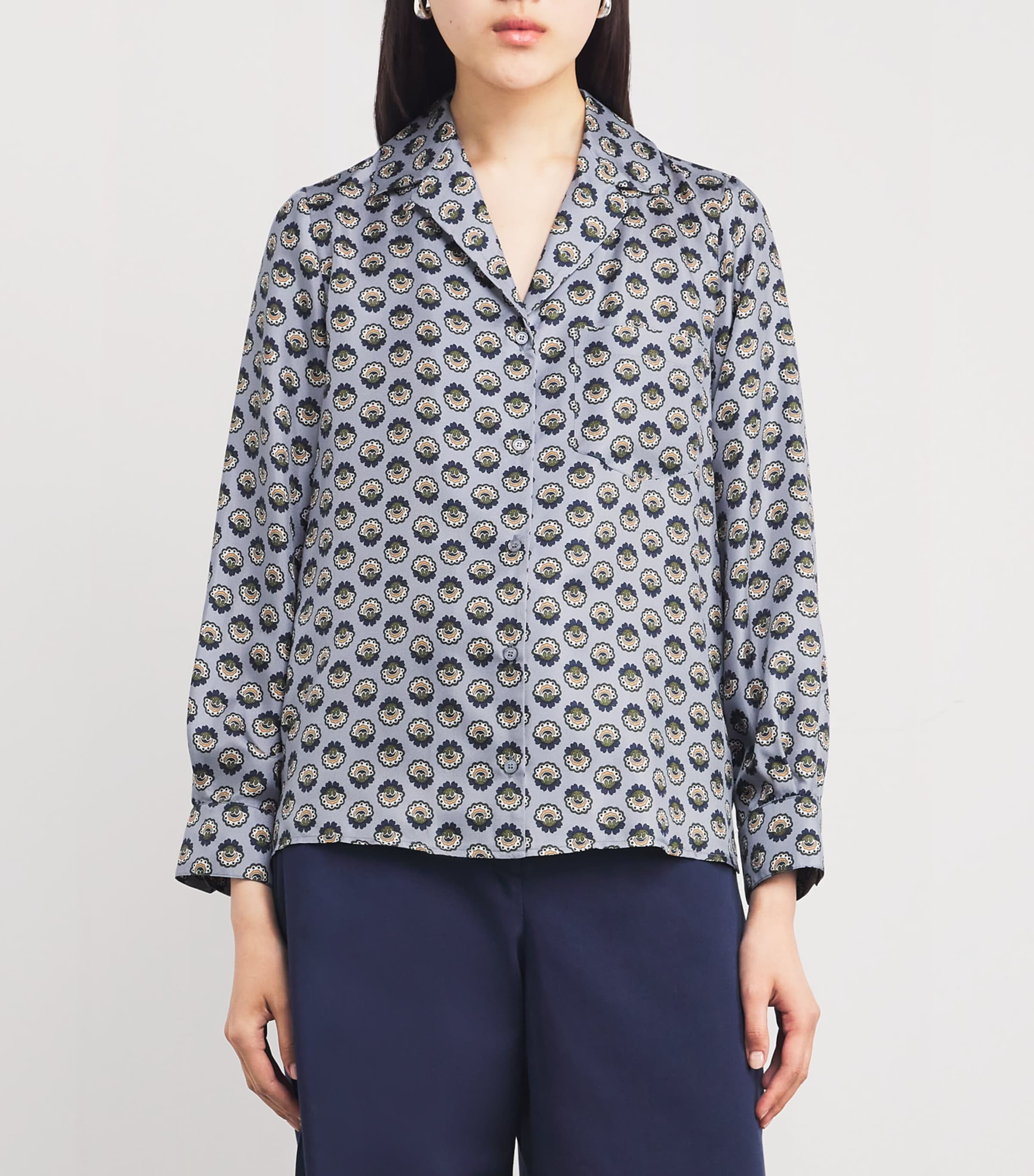 Silk Printed Shirt LIGHT BLUE Image 3