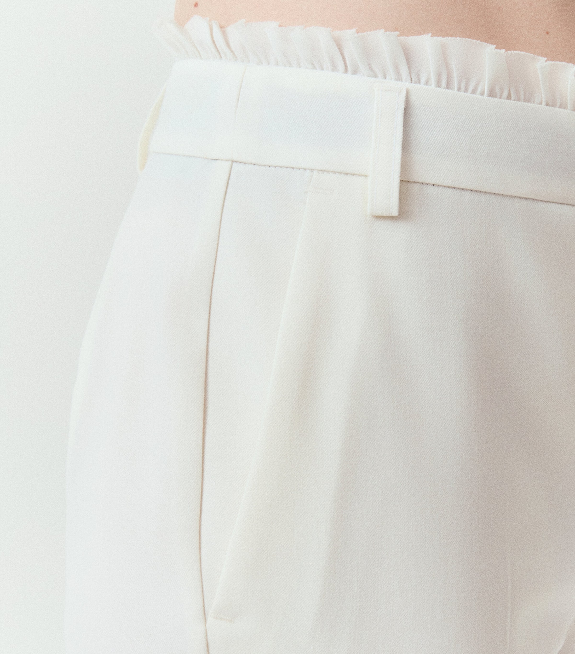 Marella Womens Ruffled Straight Trousers Ivory Image 5