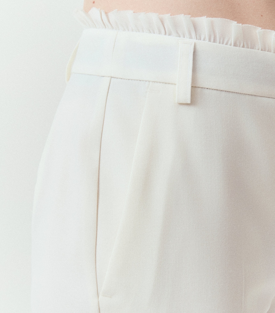 Marella Womens Ruffled Straight Trousers Ivory Image 5