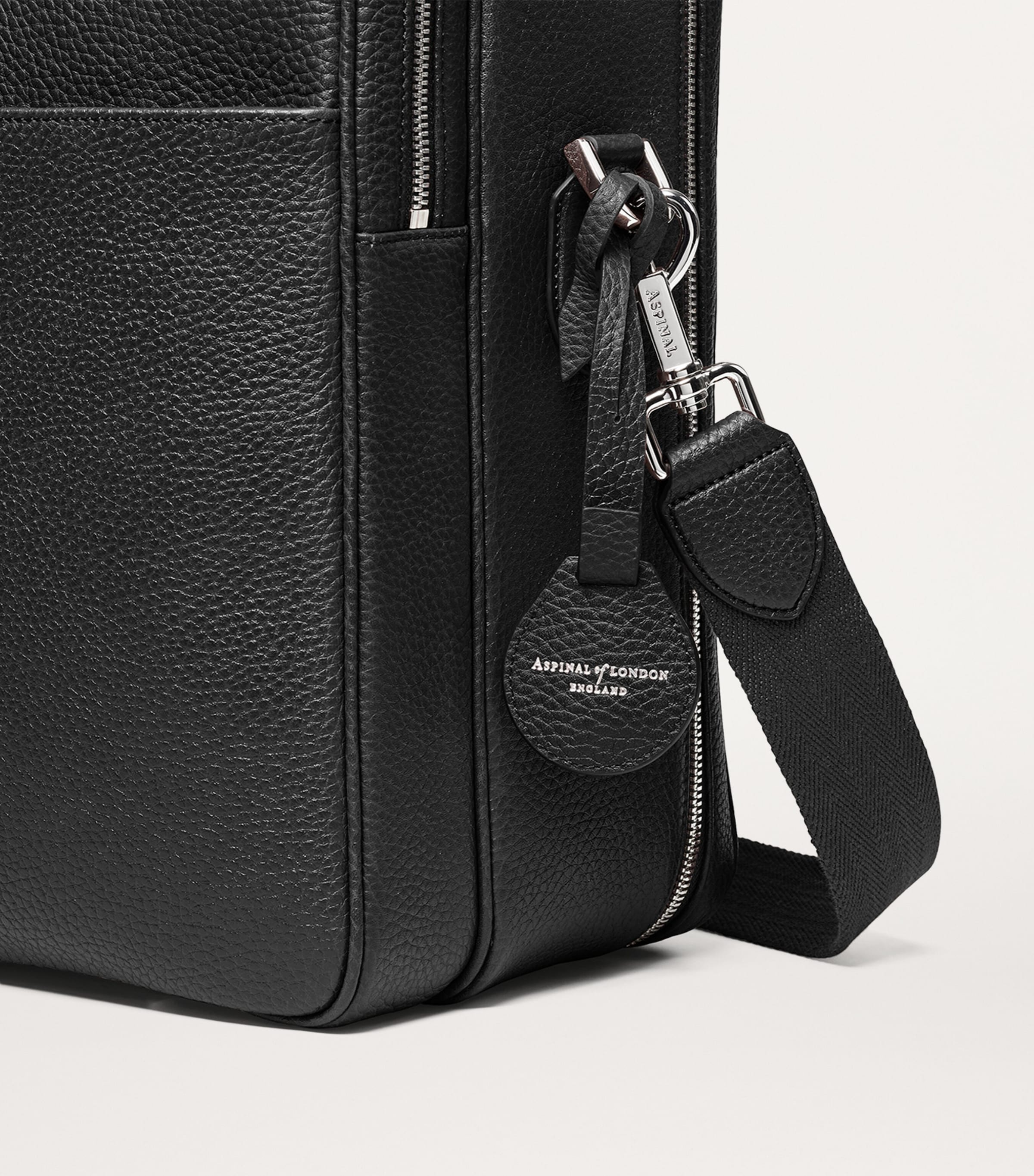 Leather 48 Hour Mount Street Travel Bag BLACK Image 8