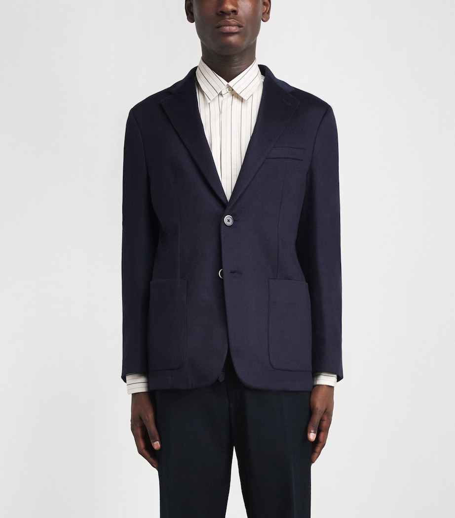 Barena Mens Brushed Cashmere Blazer Navy Image 4