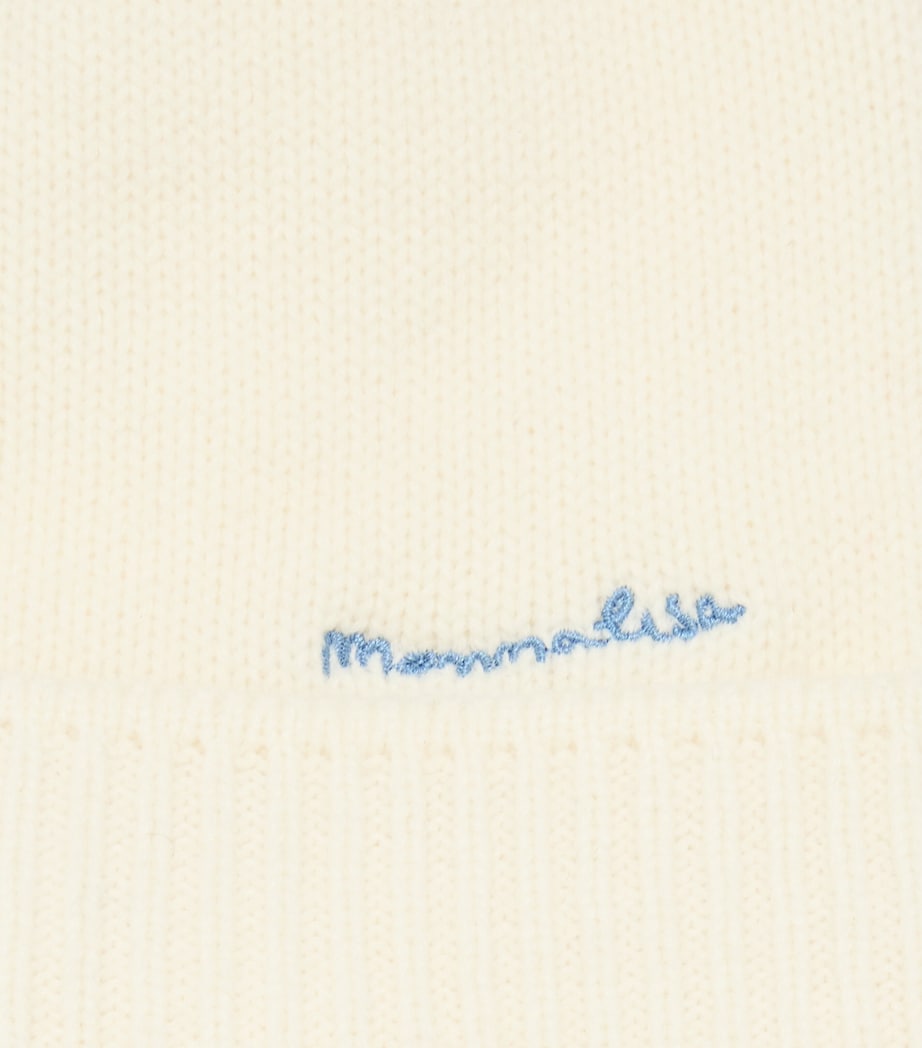 Monnalisa Wool-Blend Logo Hat Panna Image 3