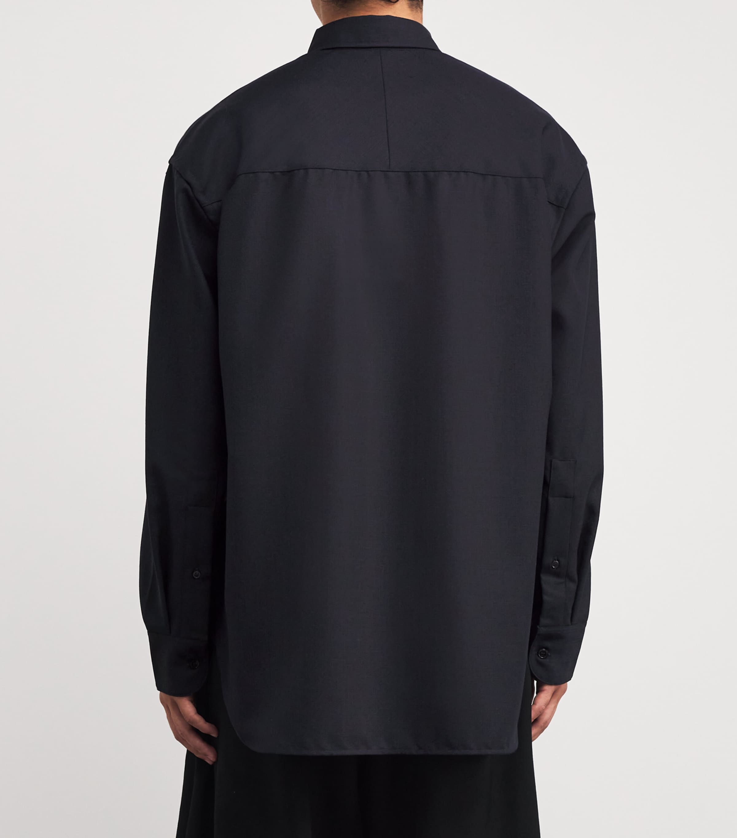 Heritage Wool Oversized Jude Shirt DARKEST NAVY Image 4
