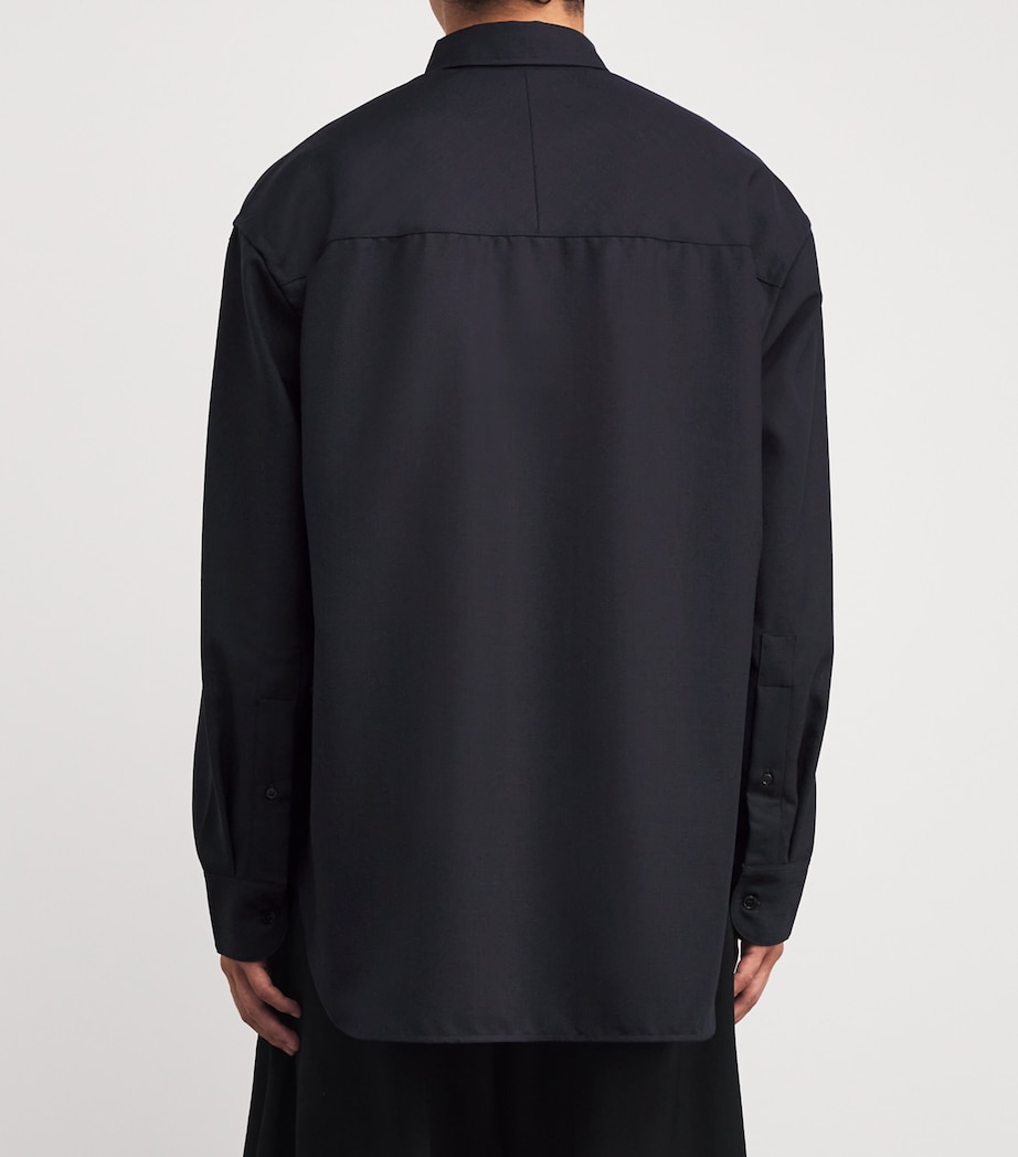 Heritage Wool Oversized Jude Shirt DARKEST NAVY Image 4