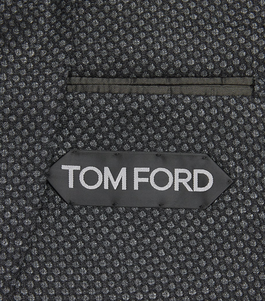 TOM FORD Mens Wool-Blend Honeycomb Shelton Blazer Nti Image 6