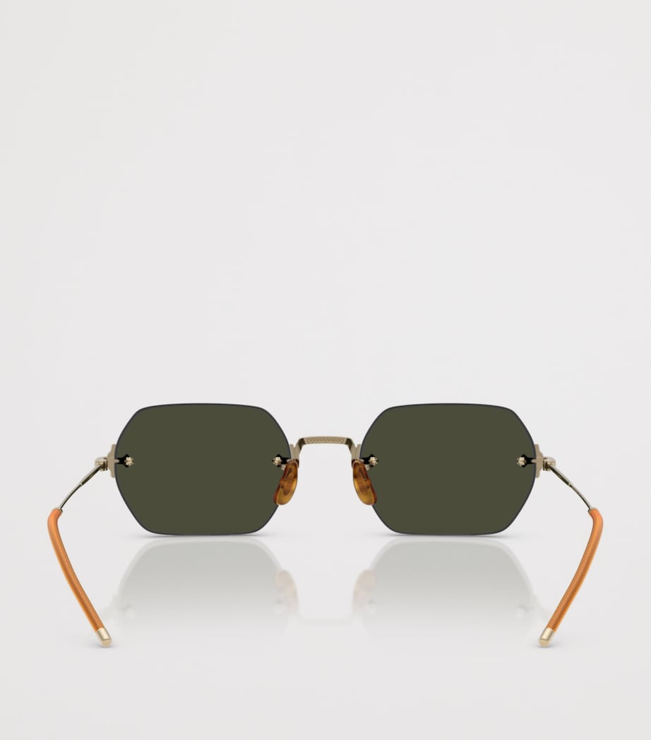 Oliver Peoples Titanium TK-13 Rectangle Sunglasses Gold Image 3