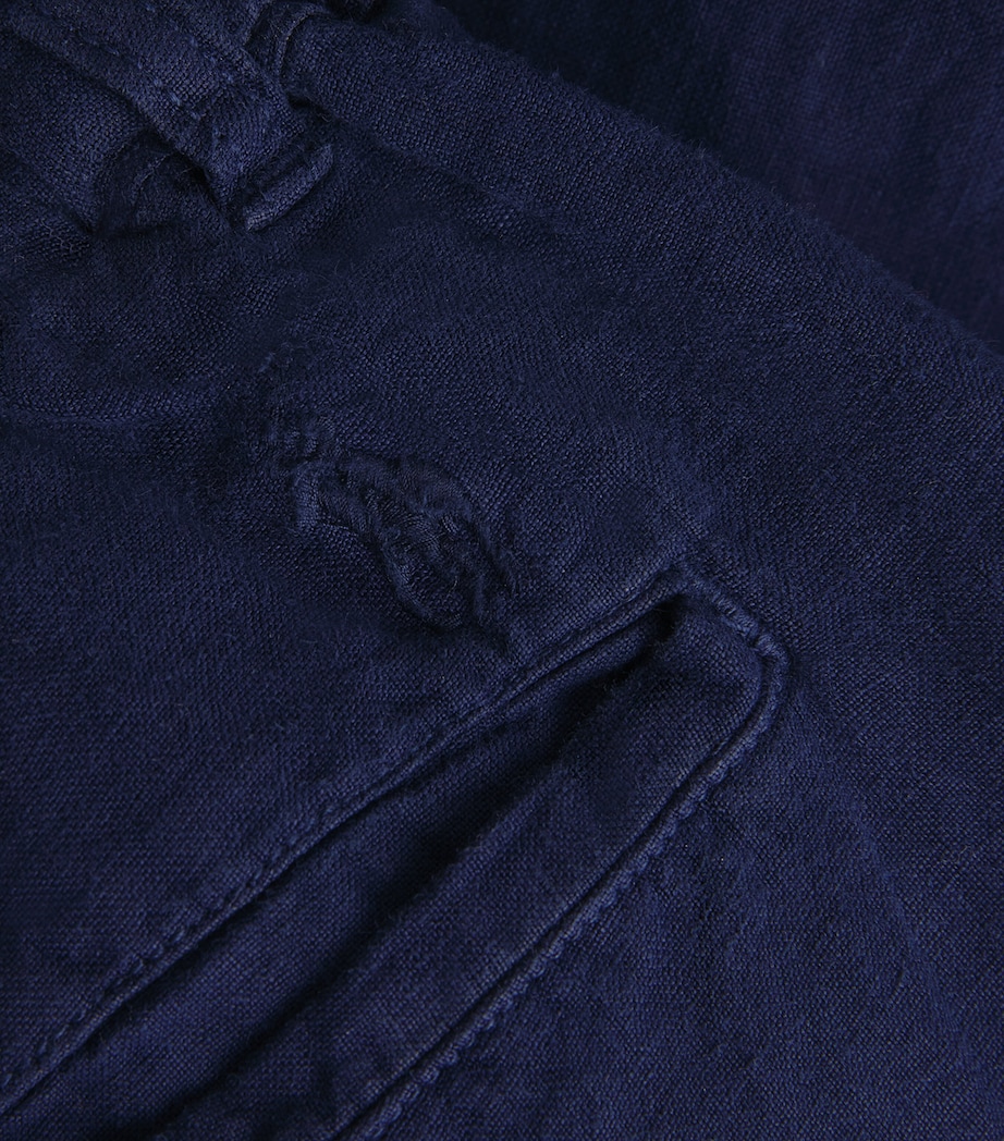 Linen Drawstring Trousers NAVY Image 5