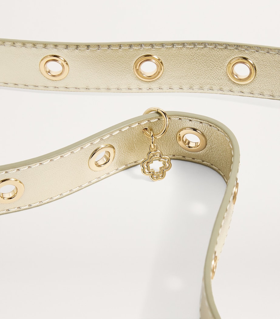 Maje Mini Leather Miss M Shoulder Bag Gold Image 6