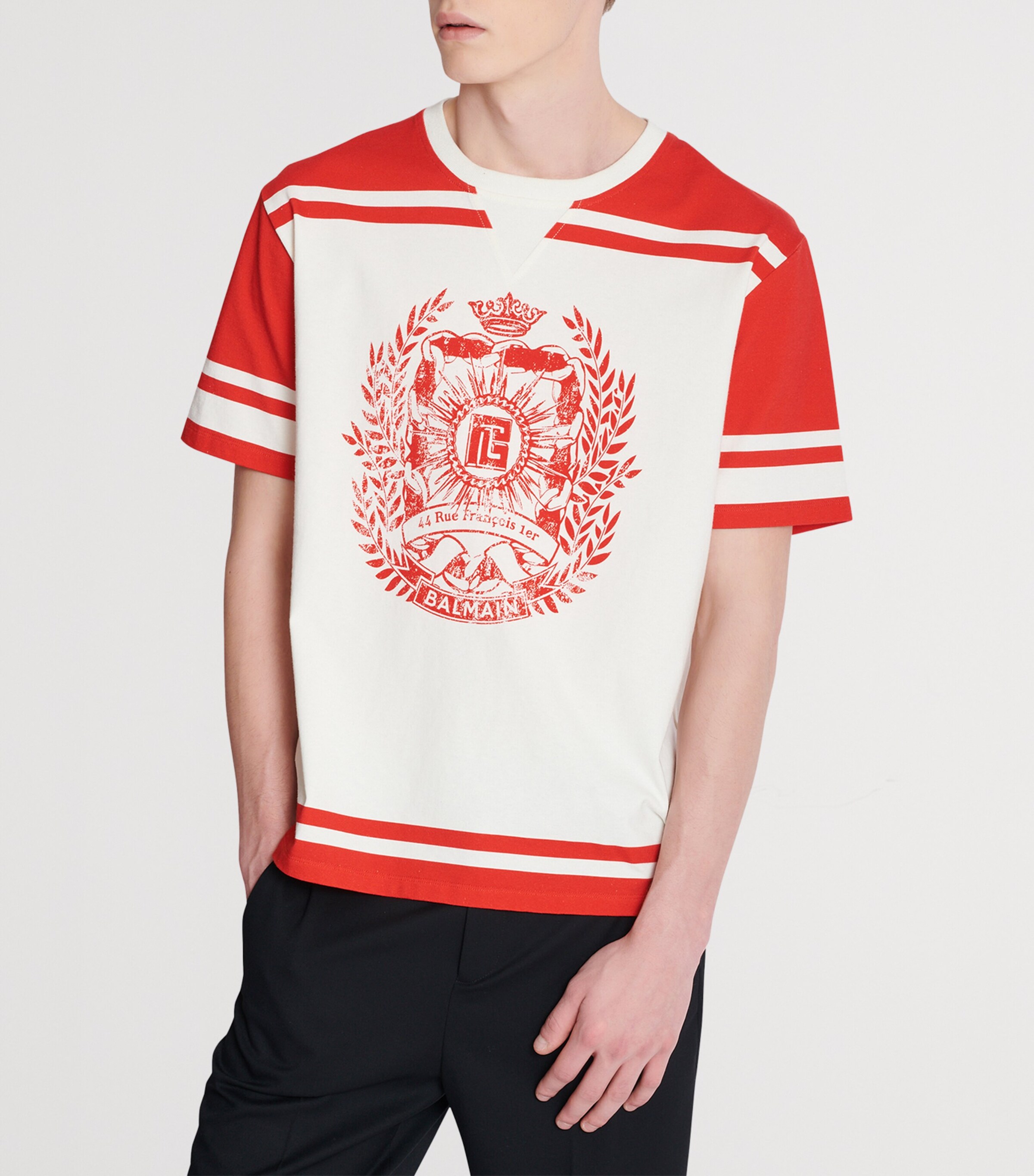 Balmain Varsity Print T-Shirt | Men Clothing | T-Shirts | Printed T-Shirts | Designers | Balmain Balmain Varsity Print T-Shirt | Men Clothing | T-Shirts | Printed T-Shirts | Designers | Balmain
