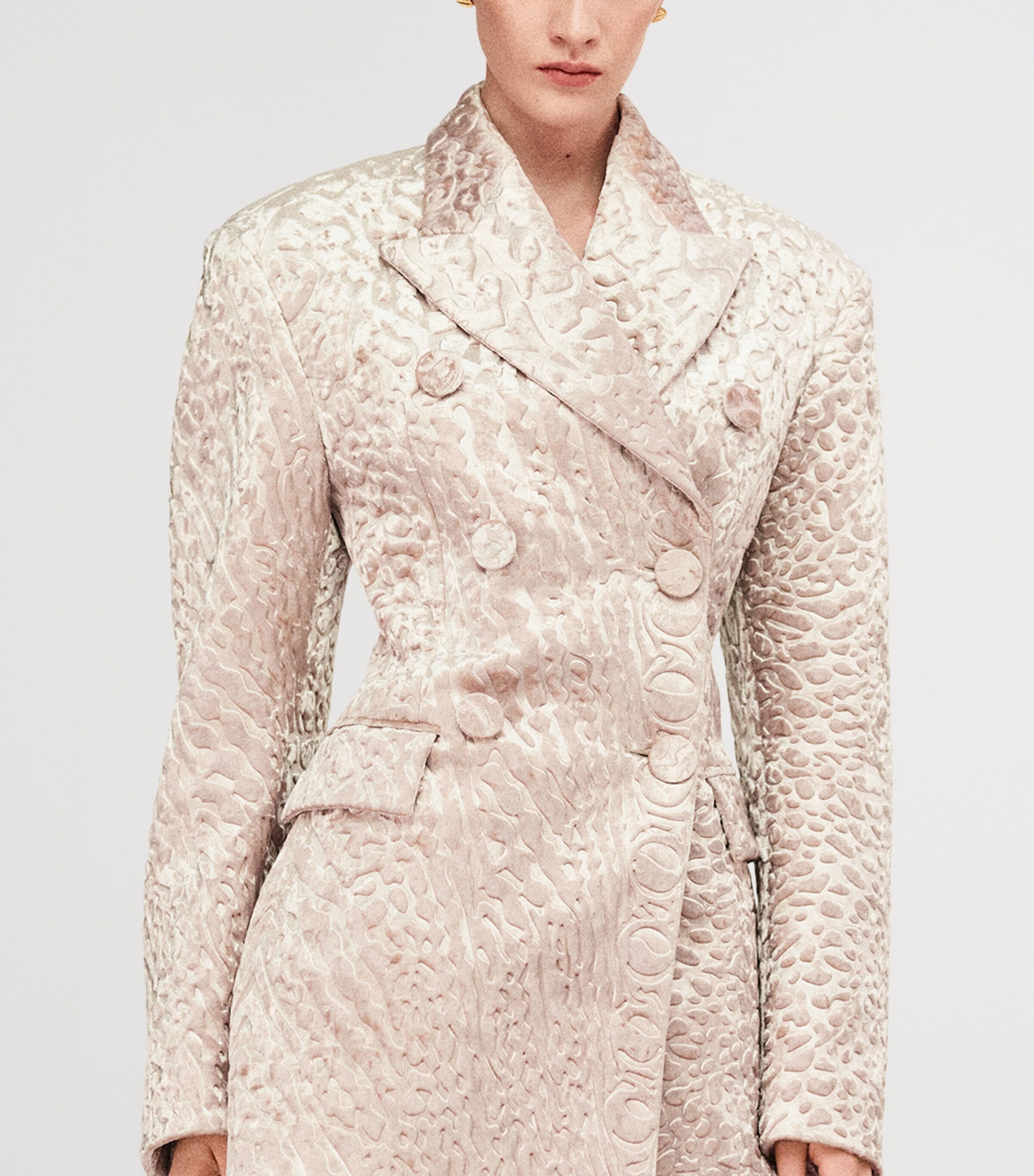 Embossed Bolt Stud Earrings 001 GOLD Image 2