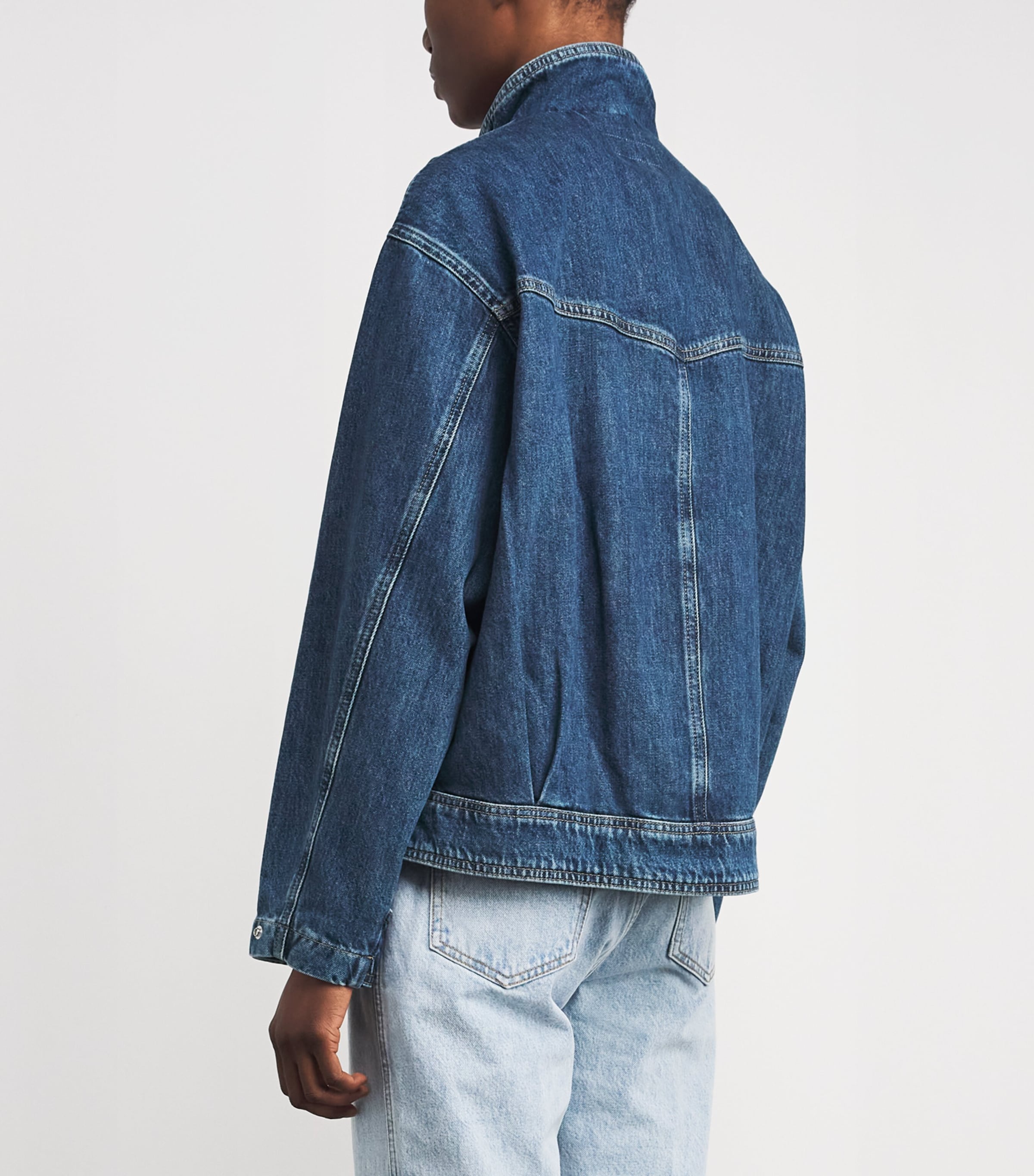 Rag & Bone Womens High-Neck Sophia Denim Jacket Easton Image 5