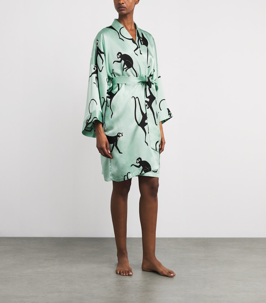 Silk Monkey Print Mimi Robe MONIKA Image 4