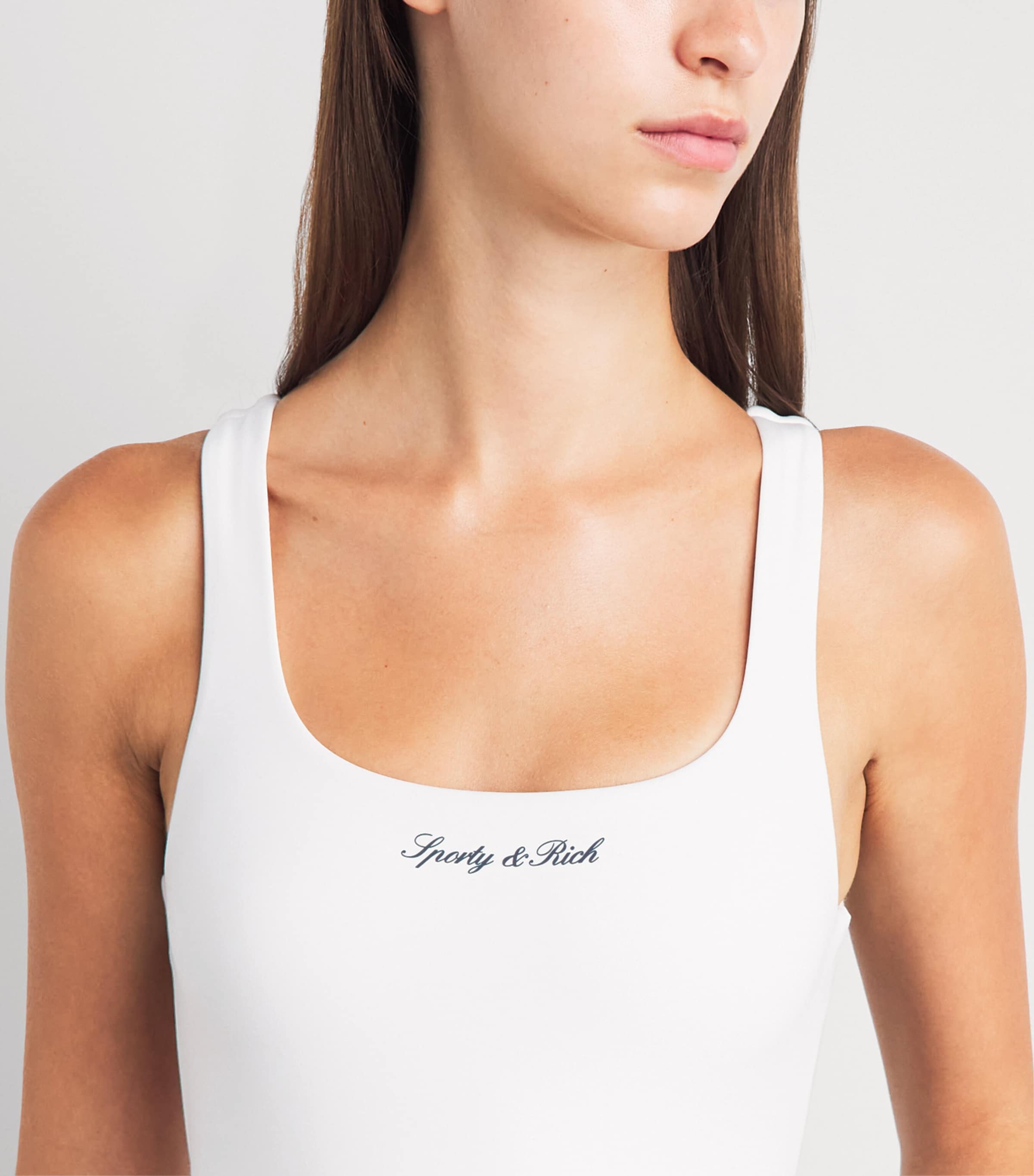 Sporty & Rich Womens Logo Court Mini Dress White Dark Navy Image 3