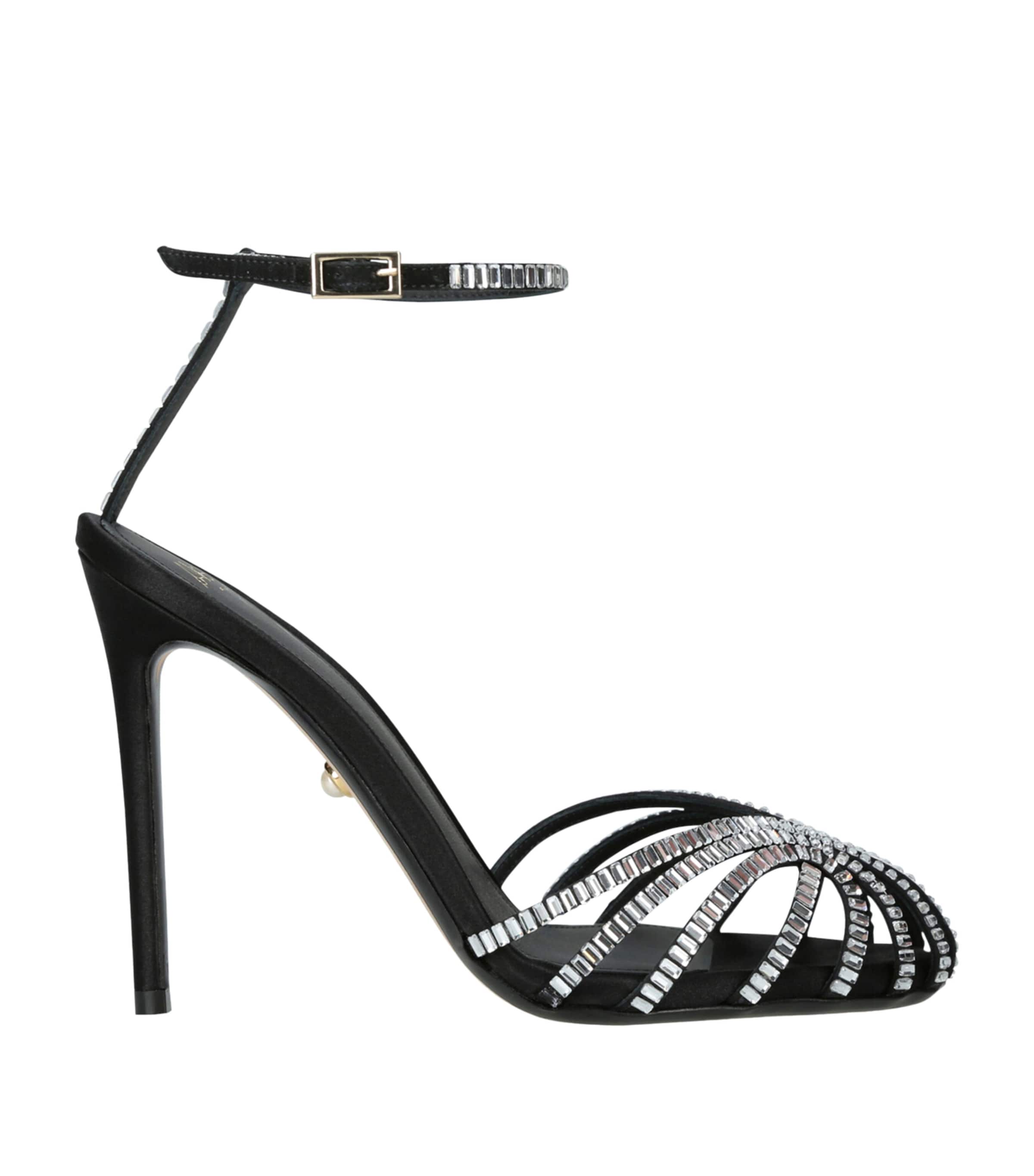 Alevì Penelope 110 Sandals In Black Fabric