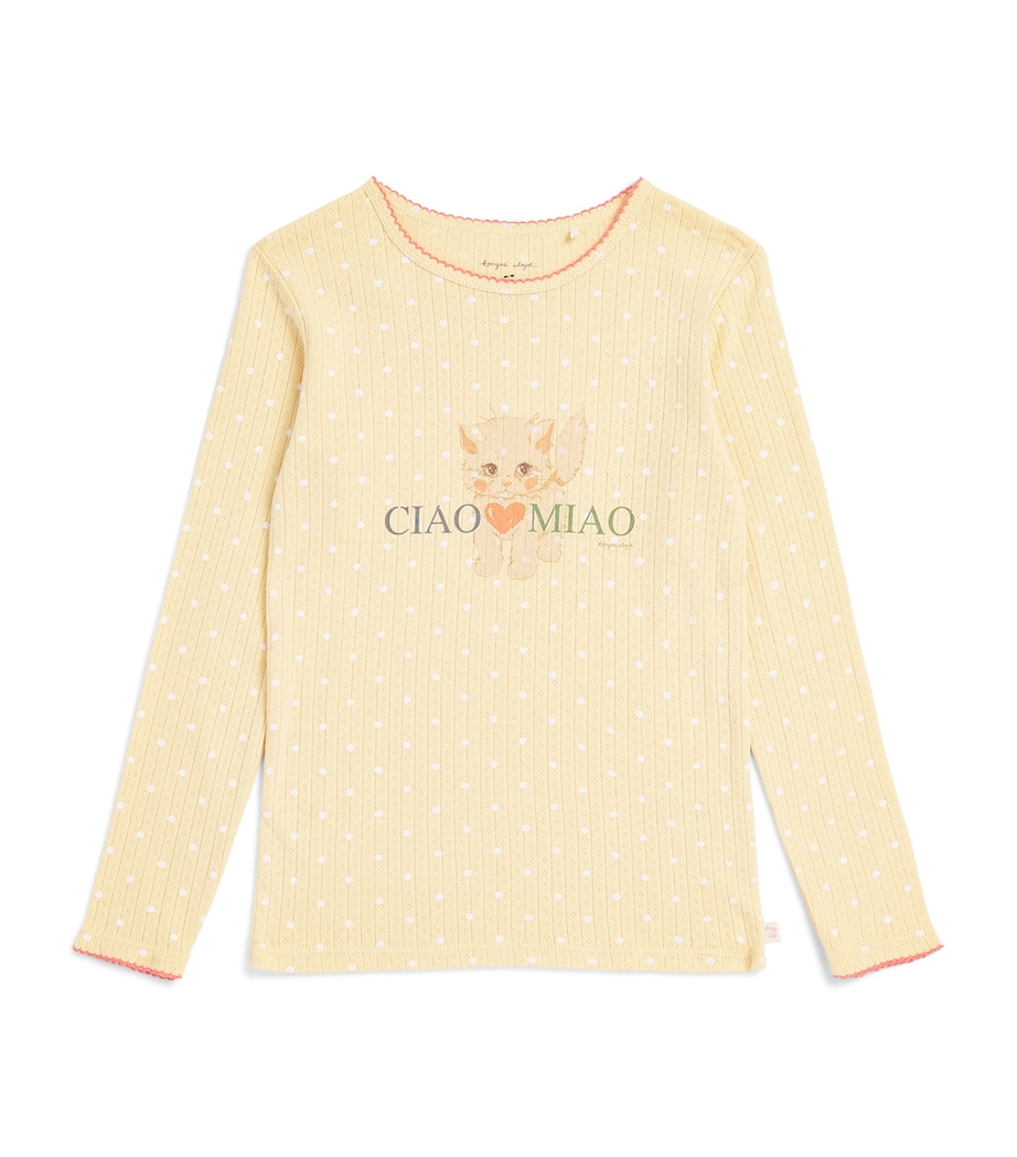 KONGES SLOJD Organic Cotton Ciao Miao T-Shirt (1-10 Years) Golden Image 1