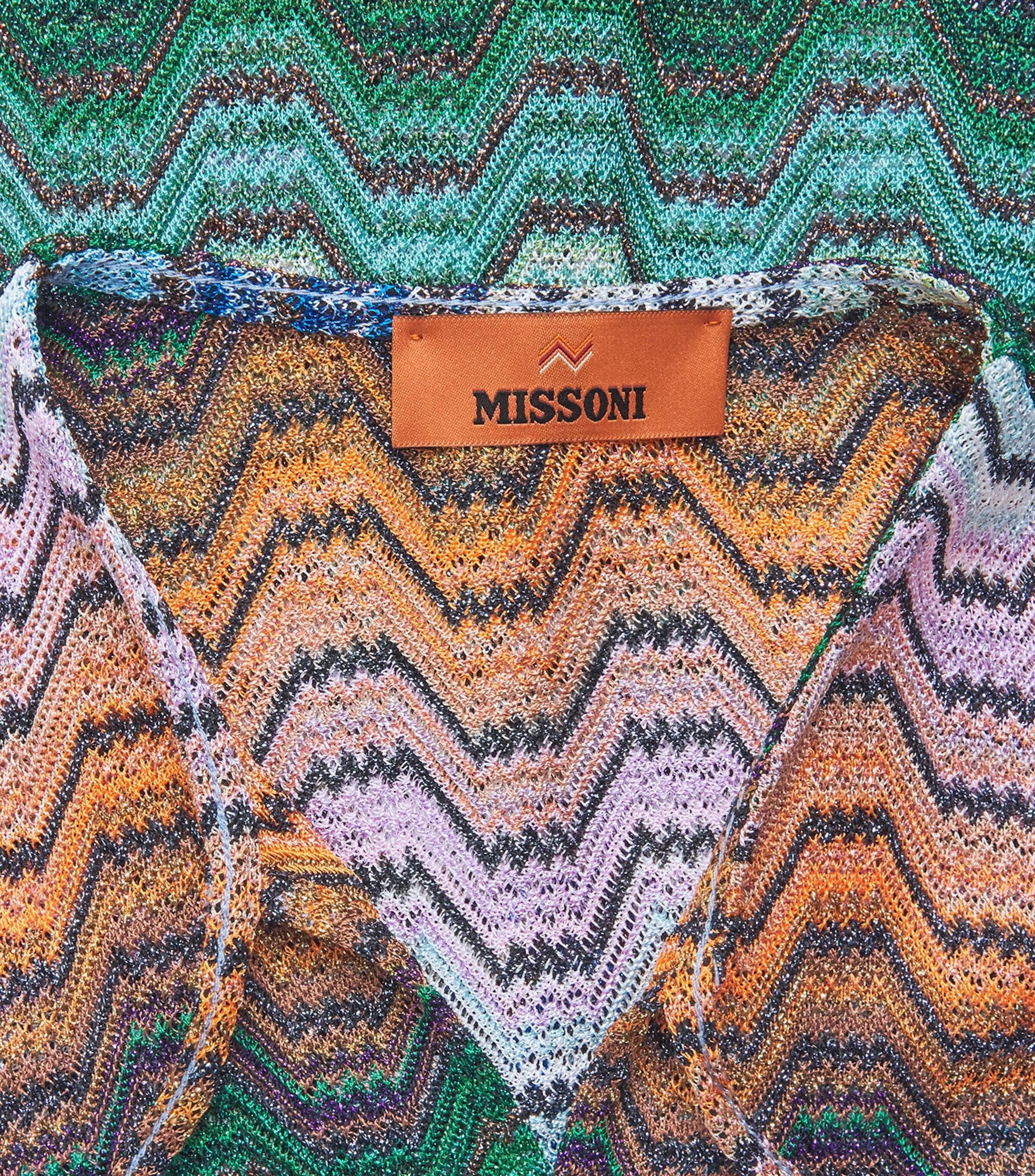 Missoni Womens Metallic Zigzag Kaftan Maxi Dress Smsnq Mlti Blk/gr/or Image 6