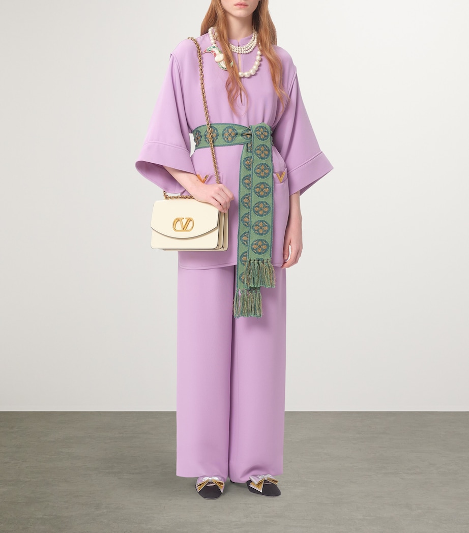 Silk Flared-Sleeve Mini Dress R3H Image 7