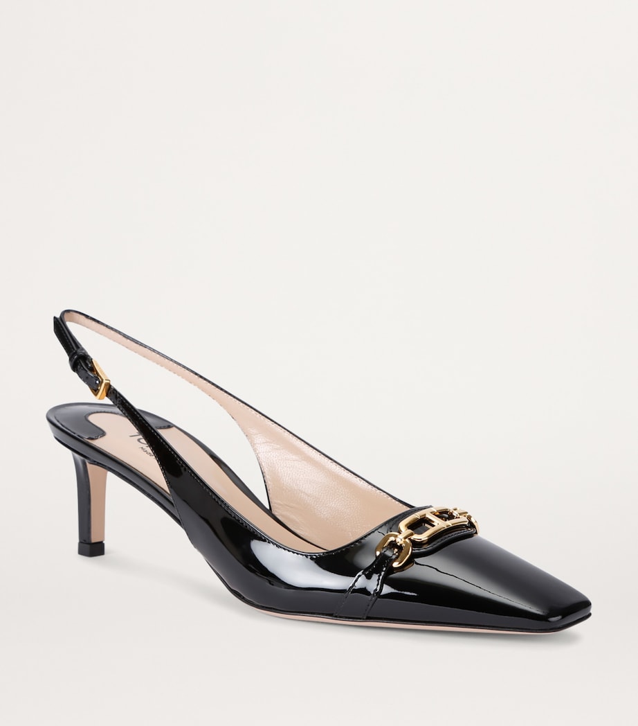 Patent Leather Whitney Slingback Pumps 55 BLACK Image 3
