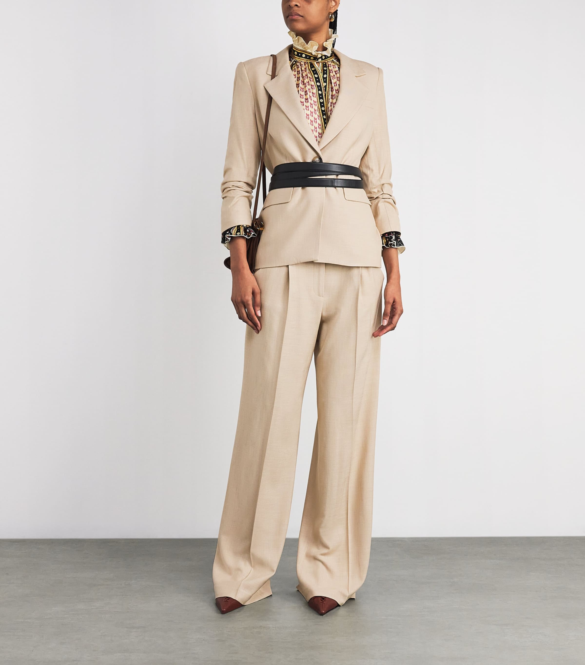Marbeau Wide-Leg Trousers N0025 STONE KHAKI Image 2