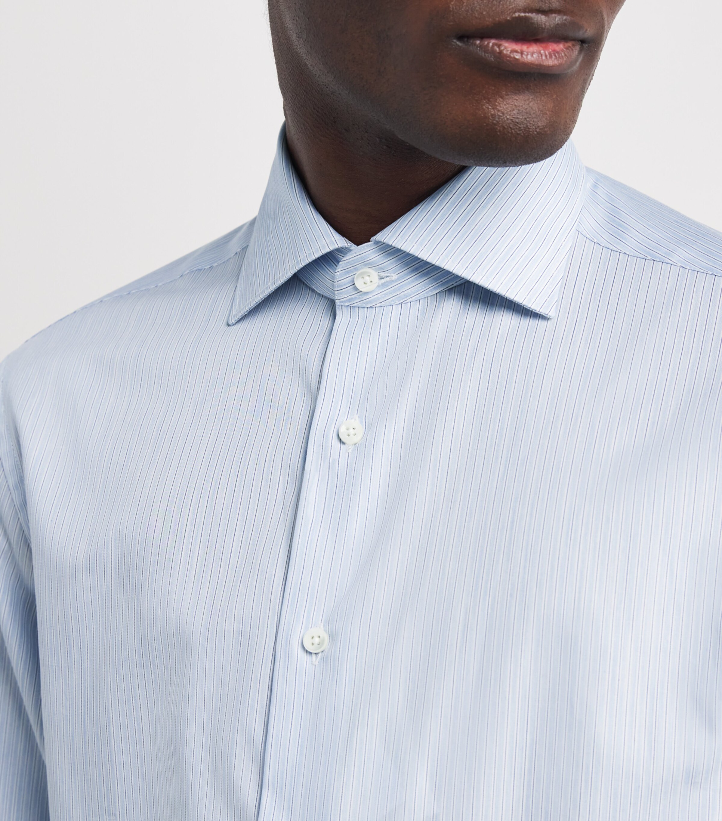 Canali Mens Cotton Stripe Shirt Image 6