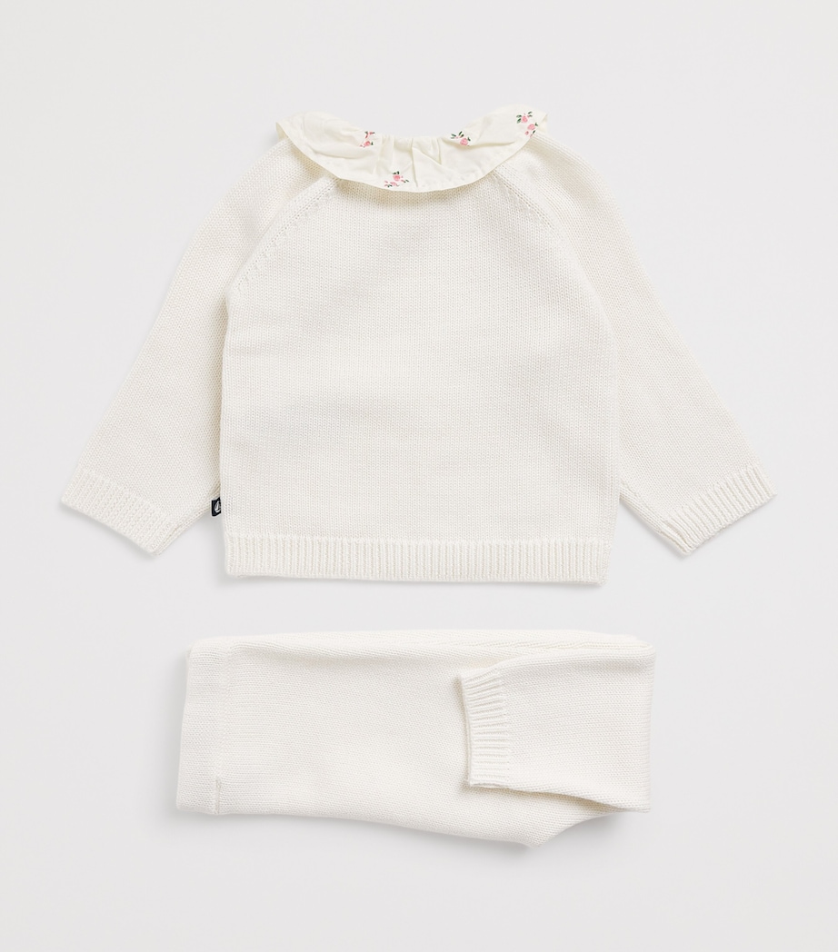 Cotton Cardigan and Trousers Set (1-18 Months) MARSHMALLOW Image 2