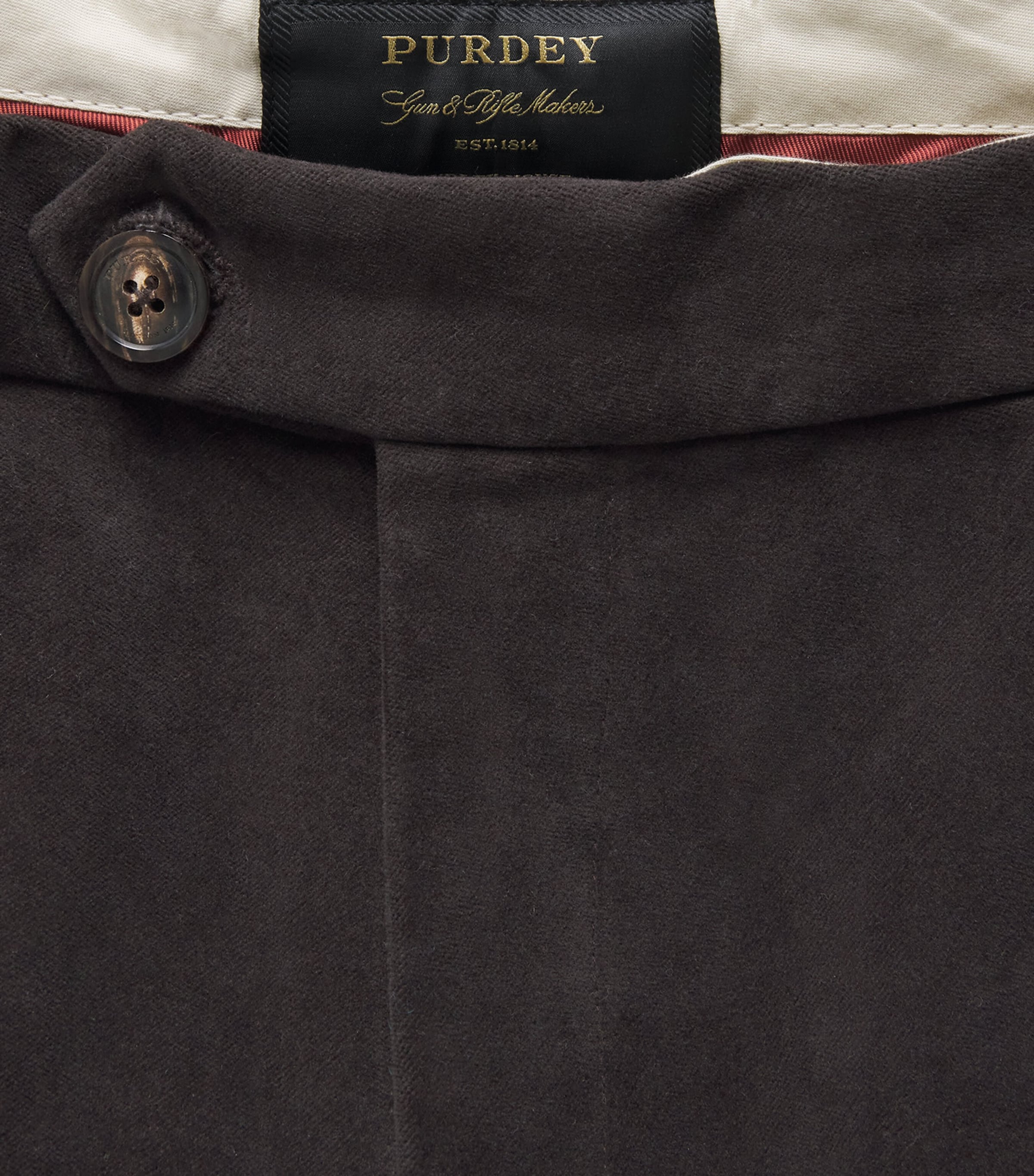 Purdey Mens Cotton Moleskin Breek Trousers Rouge Brown Image 6