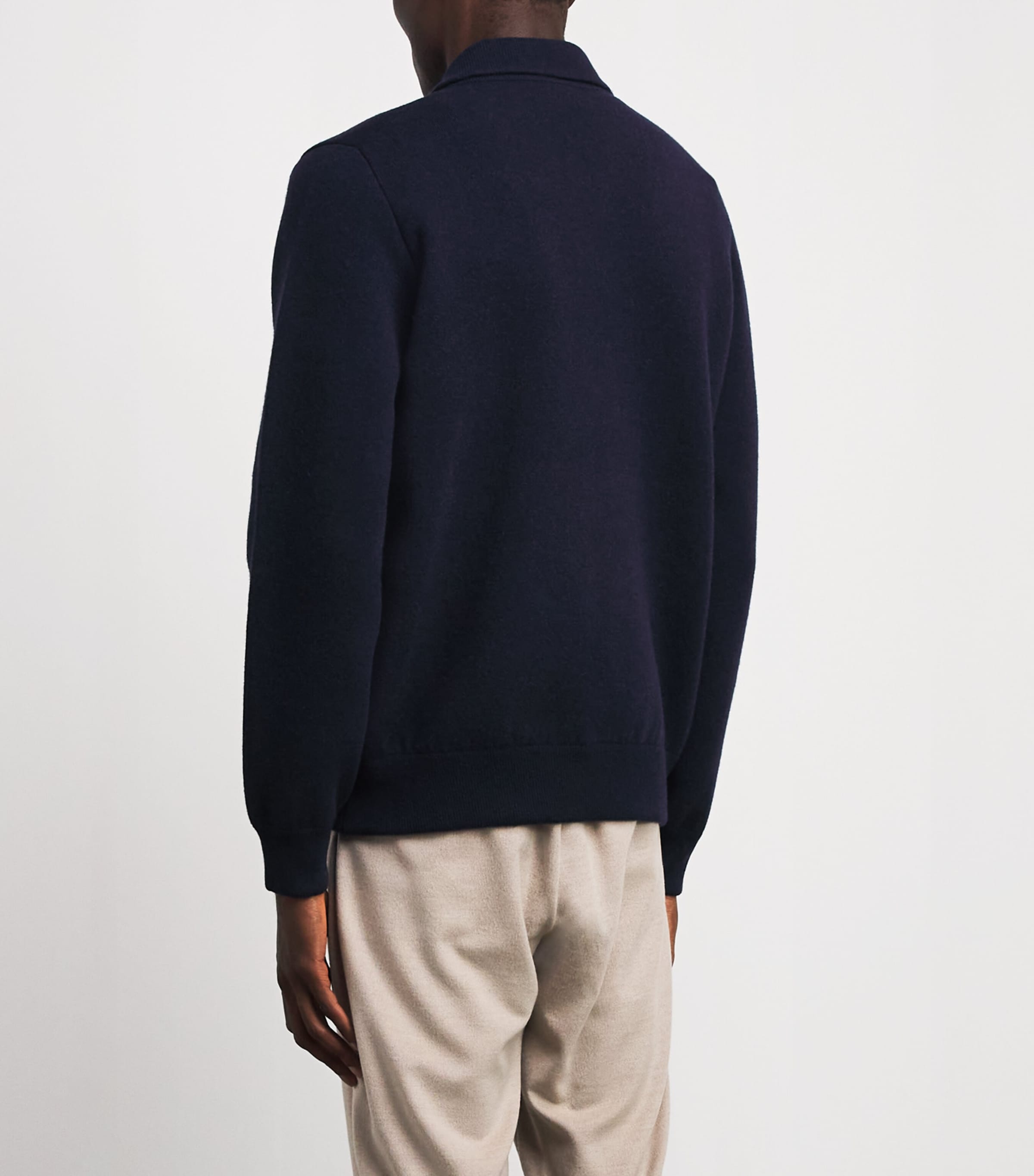 Lardini Mens Wool-Blend Zip-Up Overshirt Navy Image 5